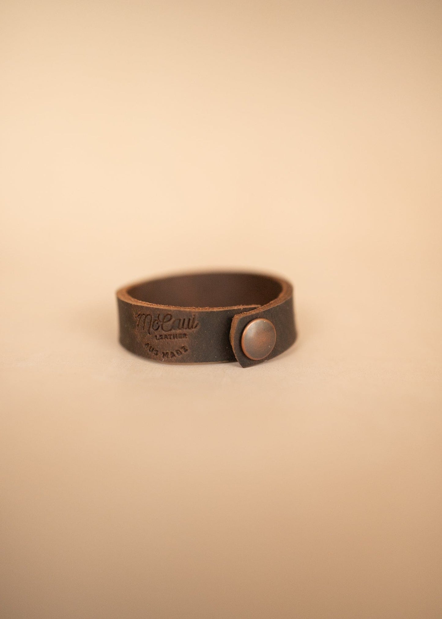 The Real McCaul Leathergoods Narrow Leather Wristband - 20mm (0.75") Australian Made Australian Owned Wide Leather Wristband - 20mm (0.75") - Made in Australia