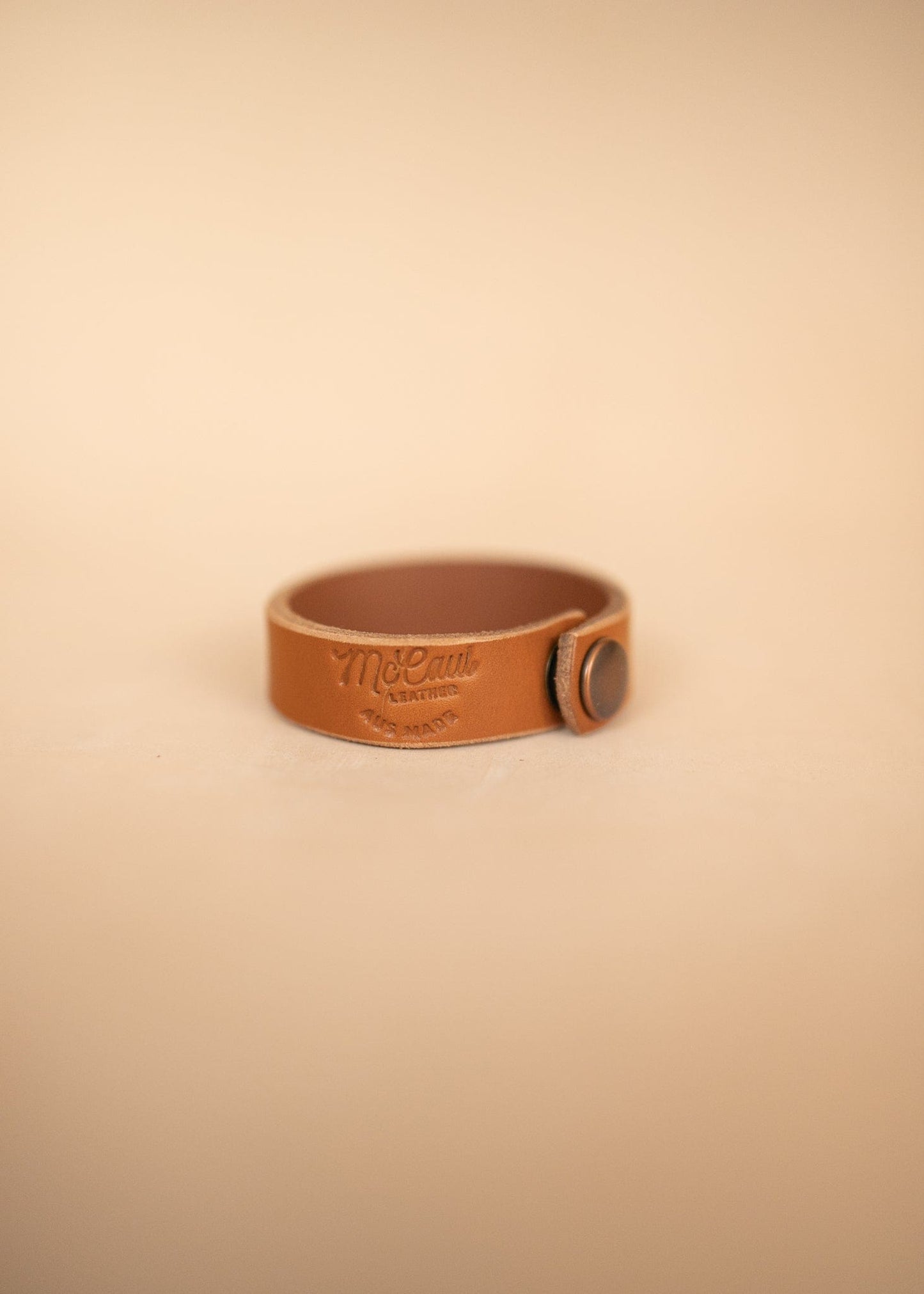 The Real McCaul Leathergoods Narrow Leather Wristband - 20mm (0.75") Australian Made Australian Owned Wide Leather Wristband - 20mm (0.75") - Made in Australia