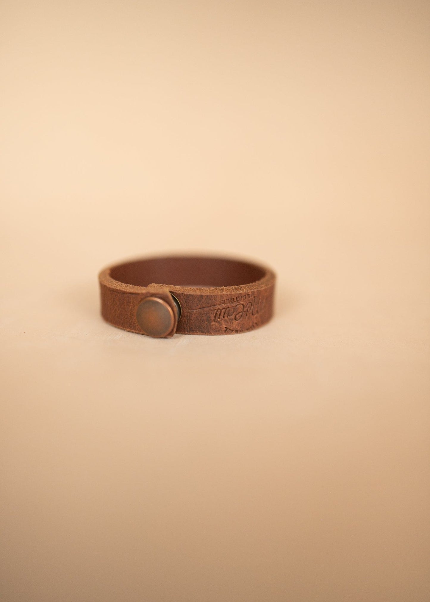 The Real McCaul Leathergoods Narrow Leather Wristband - 20mm (0.75") Australian Made Australian Owned Wide Leather Wristband - 20mm (0.75") - Made in Australia