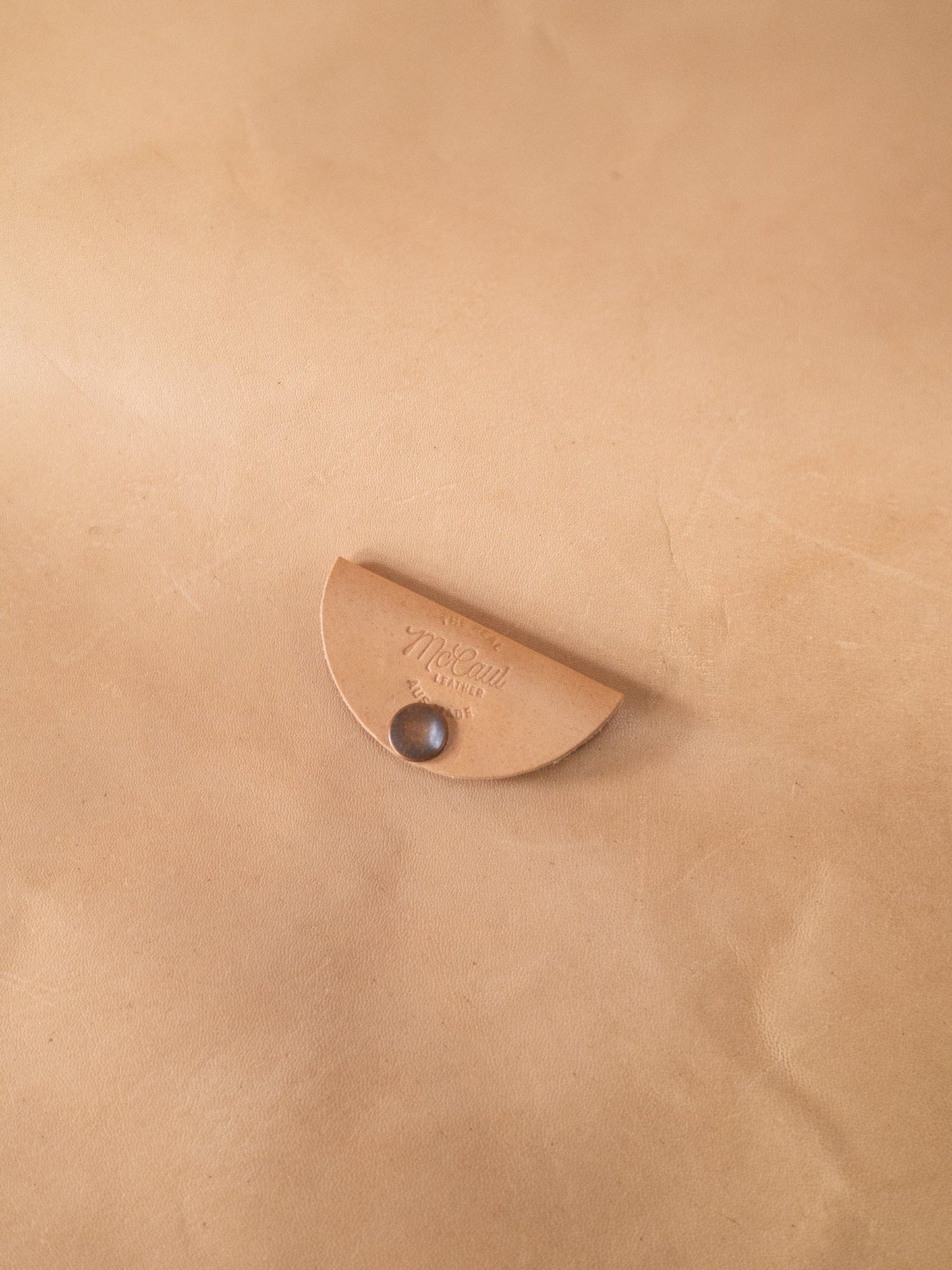 The Real McCaul Leathergoods Natural Headphone/Cord Holder Australian Made Australian Owned