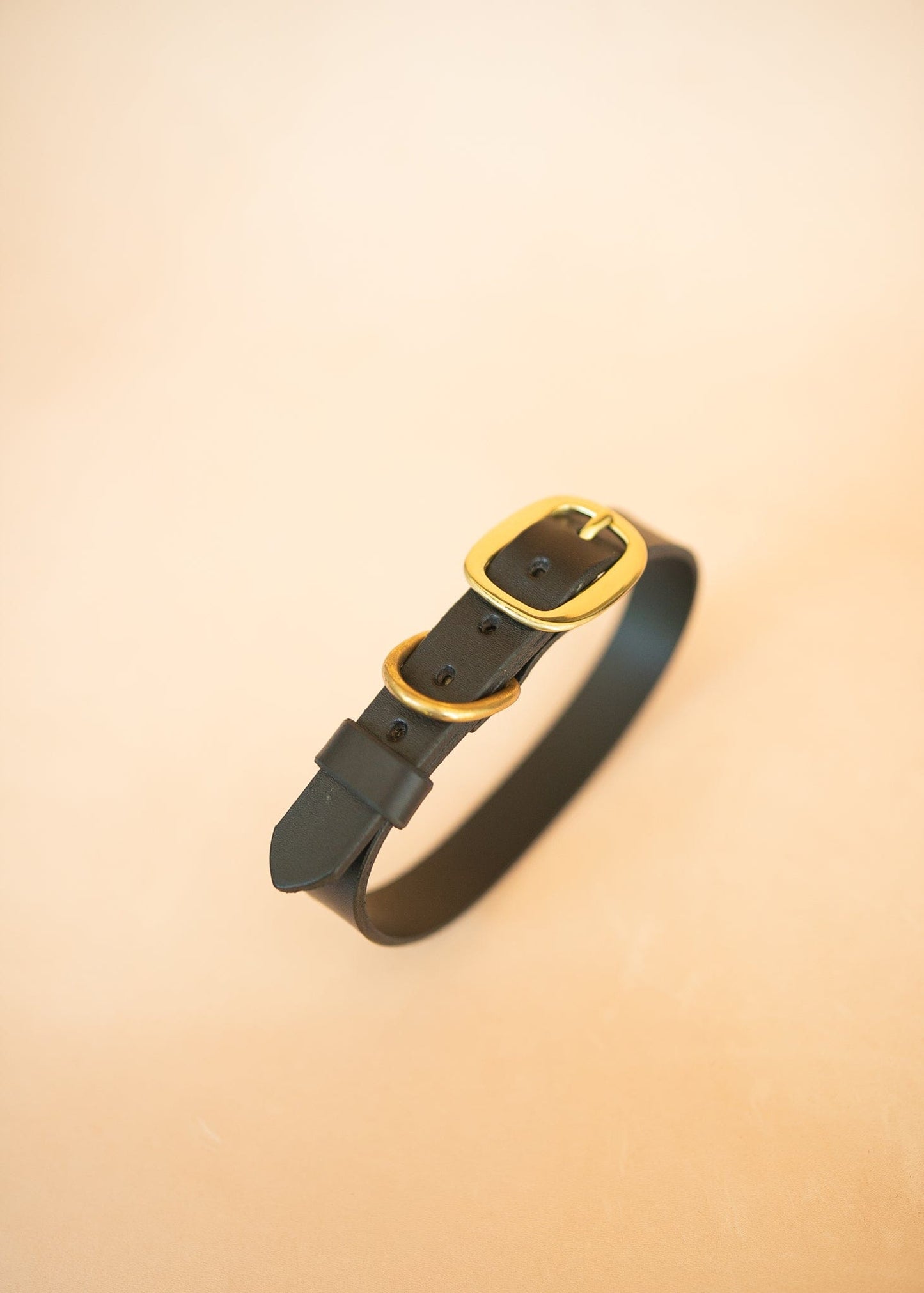 The Real McCaul Leathergoods Pet Collars & Harnesses Classic Dog Collar - 25mm - Black Australian Made Australian Owned Leather Dog Collar with Brass Fittings- Australian Made