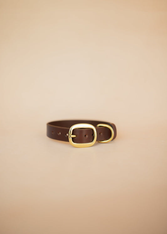 The Real McCaul Leathergoods Pet Collars & Harnesses Classic Dog Collar - 25mm - Burgundy Australian Made Australian Owned Leather Dog Collar with Brass Fittings- Australian Made