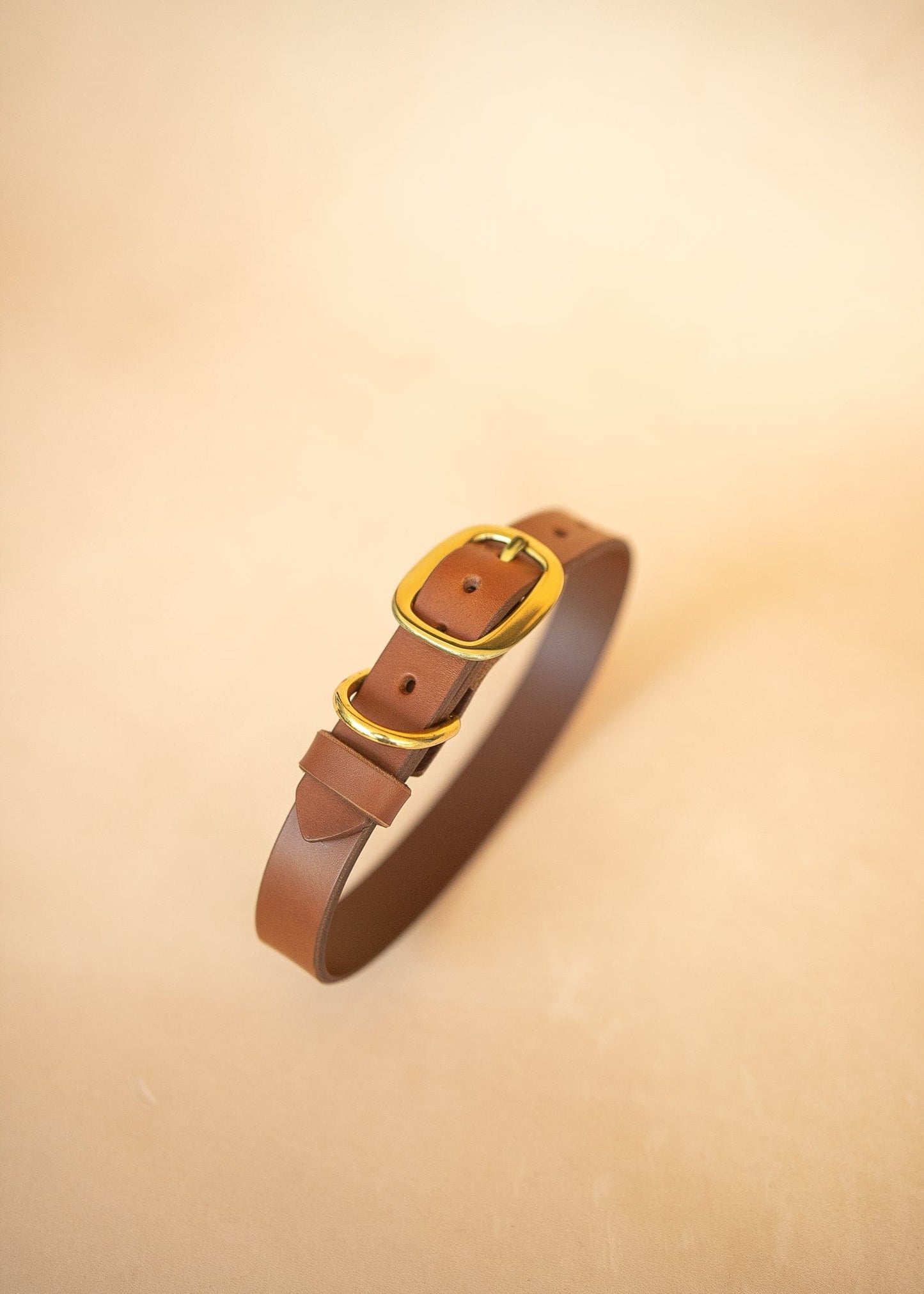 The Real McCaul Leathergoods Pet Collars & Harnesses Classic Dog Collar - 25mm - Tan Australian Made Australian Owned Leather Dog Collar with Brass Fittings- Australian Made
