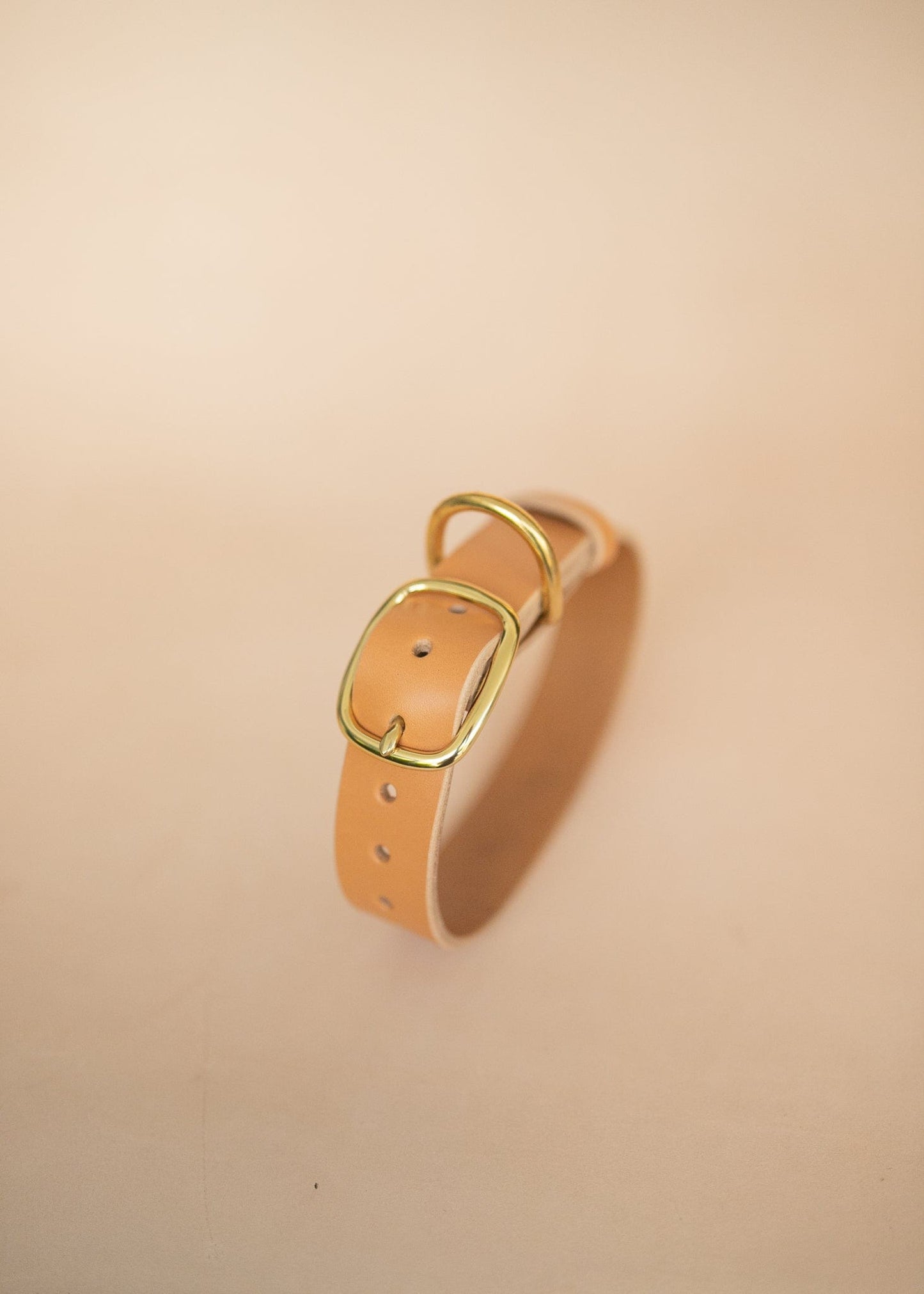The Real McCaul Leathergoods Pet Collars & Harnesses Classic Dog Collar - 32mm - Natural Australian Made Australian Owned Leather Dog Collar with Brass Fittings- Australian Made