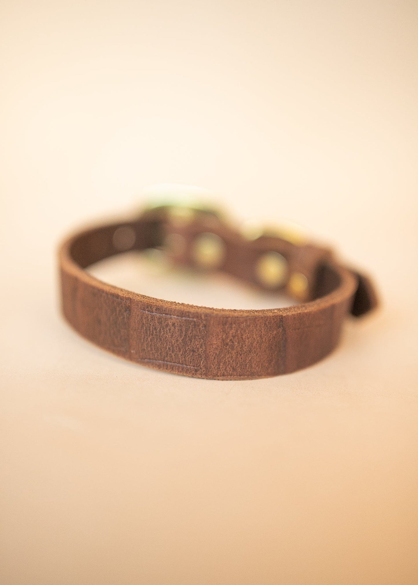 The Real McCaul Leathergoods Pet Collars & Harnesses Dog Collar - Croc Print - 25mm - Vintage Brown Australian Made Australian Owned Leather Dog Collar with Brass Fittings- Australian Made