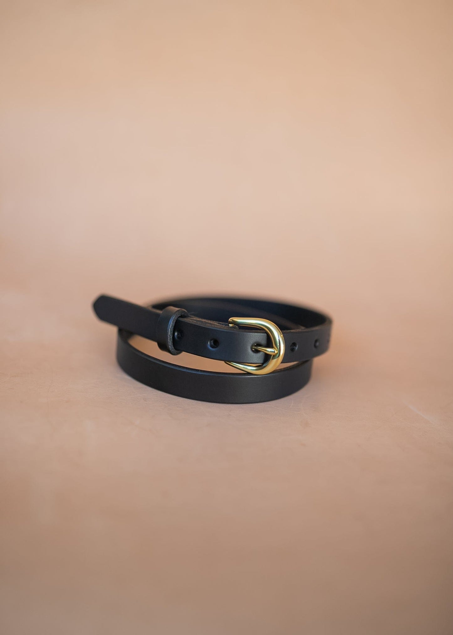 The Real McCaul Leathergoods Plain Narrow 20mm Belt - Black Australian Made Australian Owned Solid Leather Narrow Belt Made In Australia - 20mm - Black