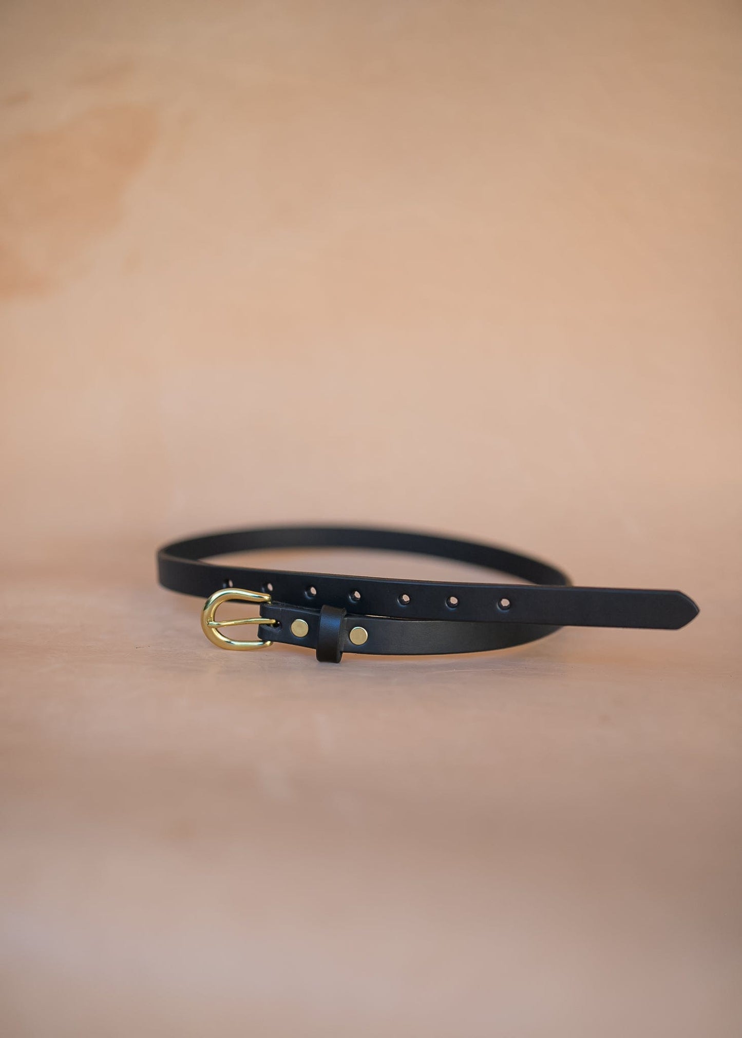 The Real McCaul Leathergoods Plain Narrow 20mm Belt - Black Australian Made Australian Owned Solid Leather Narrow Belt Made In Australia - 20mm - Black