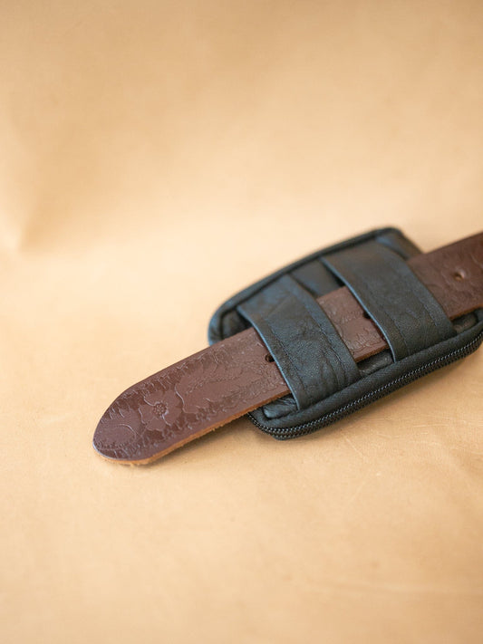 The Real McCaul Leathergoods Purses Two Zip Key Belt Pouch - Cowhide Australian Made Australian Owned Double Zip Leather Key Belt Purse Made In Australia