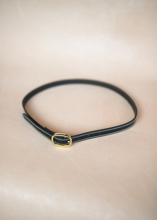 The Real McCaul Leathergoods Rancher Narrow 20mm Belt - Black Australian Made Australian Owned Solid Leather Narrow Belt Made In Australia - 20mm - Black