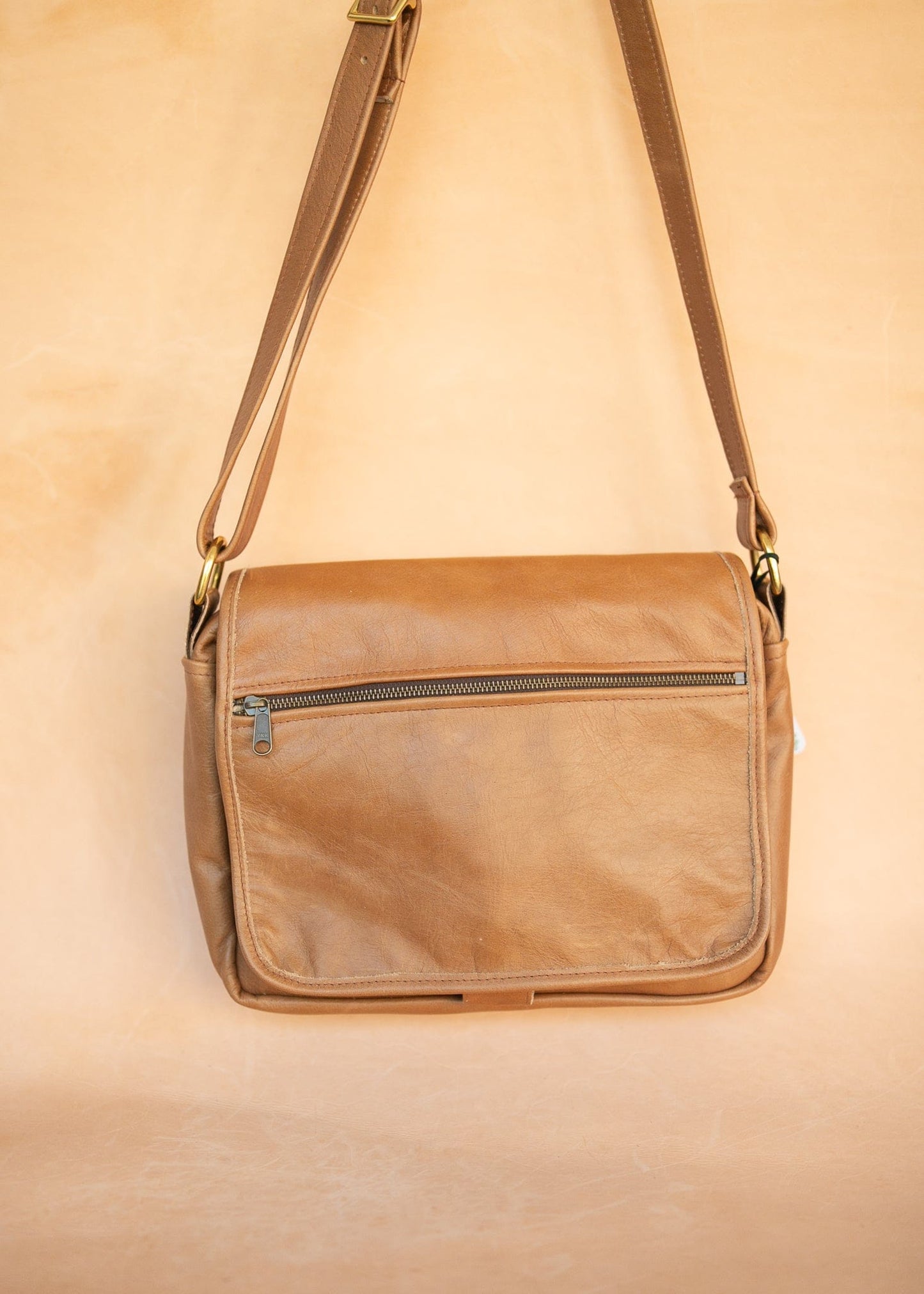 The Real McCaul Leathergoods Shoulder Bags Zeuss Satchel - Cowhide - Tan Australian Made Australian Owned Men's Leather Satchel Made In Australia- Laptop/iPad