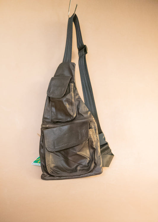 The Real McCaul Leathergoods Travel Bag Dark Brown The John Crossbody Sling Bag - Premium Kangaroo - Brown Australian Made Australian Owned The John Crossbody Sling Bag - Premium Kangaroo - Brown