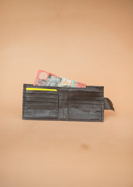 The Real McCaul Leathergoods Wallets Classic Bifold Wallet with Clip - Kangaroo Australian Made Australian Owned Bifold Kangaroo Leather Wallet- Made In Australia
