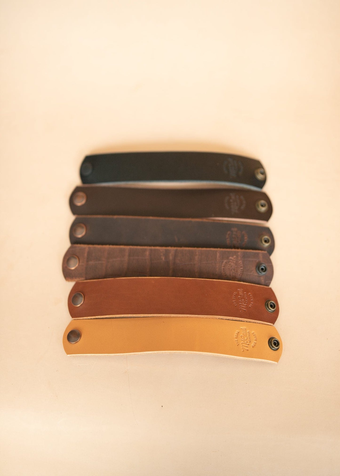 The Real McCaul Leathergoods Wide Leather Wristband - 38mm Australian Made Australian Owned Wide Leather Wristband - 38mm