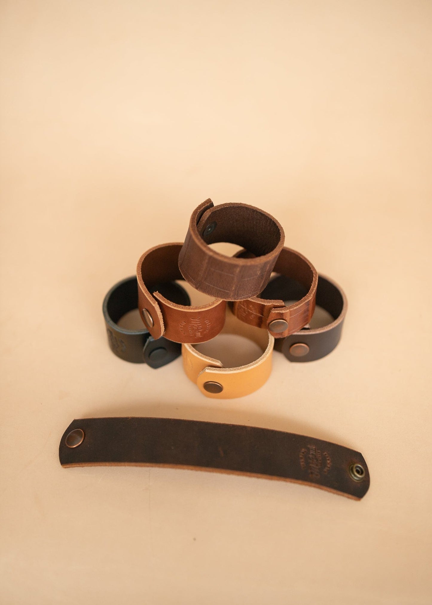 The Real McCaul Leathergoods Wide Leather Wristband - 38mm Australian Made Australian Owned Wide Leather Wristband - 38mm