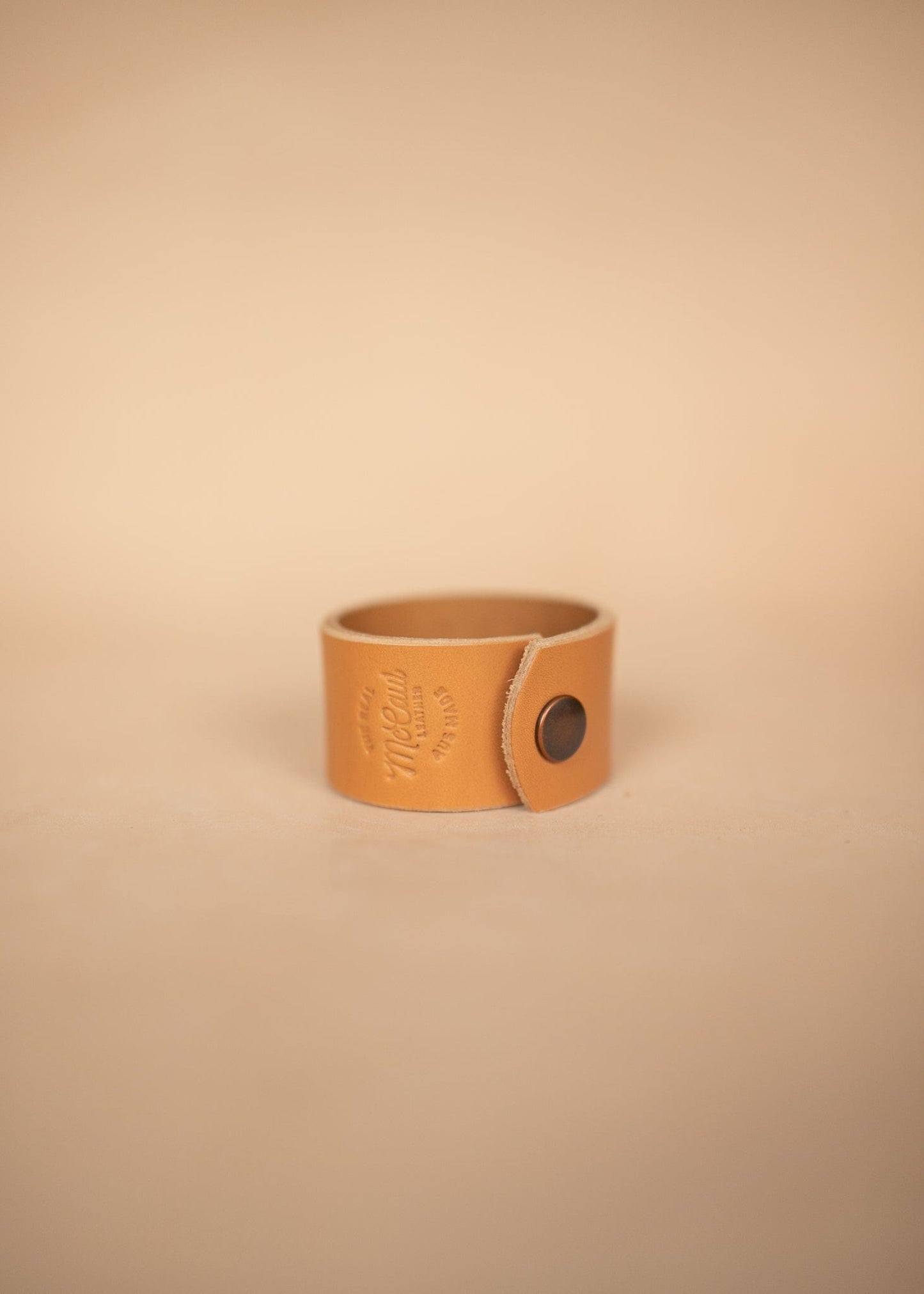 The Real McCaul Leathergoods Wide Leather Wristband - 38mm Australian Made Australian Owned Wide Leather Wristband - 38mm