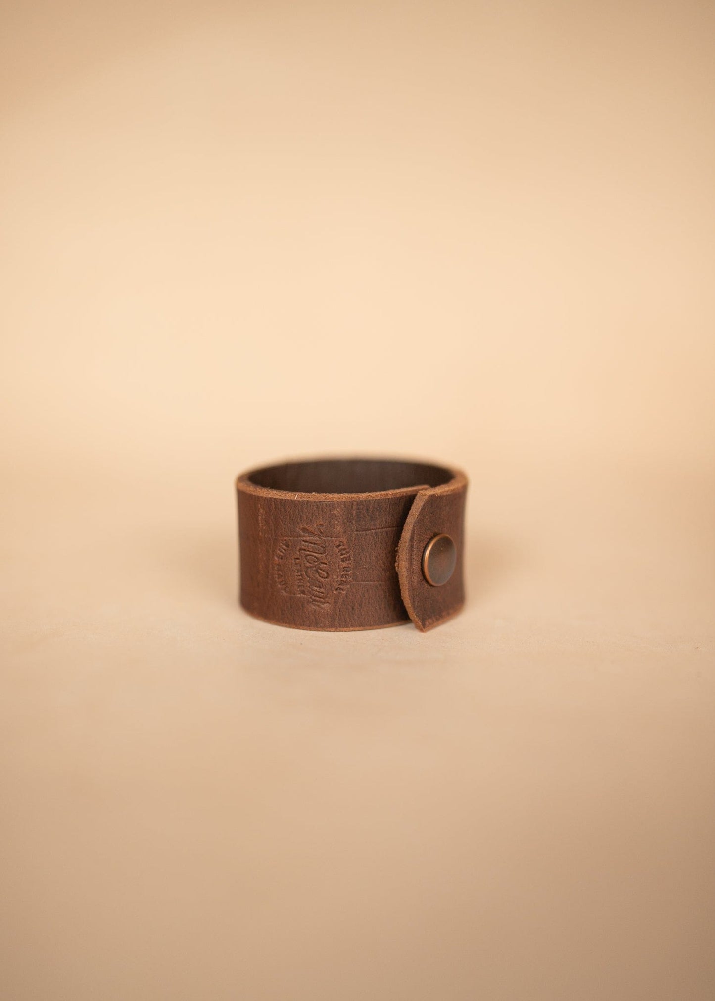 The Real McCaul Leathergoods Wide Leather Wristband - 38mm Australian Made Australian Owned Wide Leather Wristband - 38mm