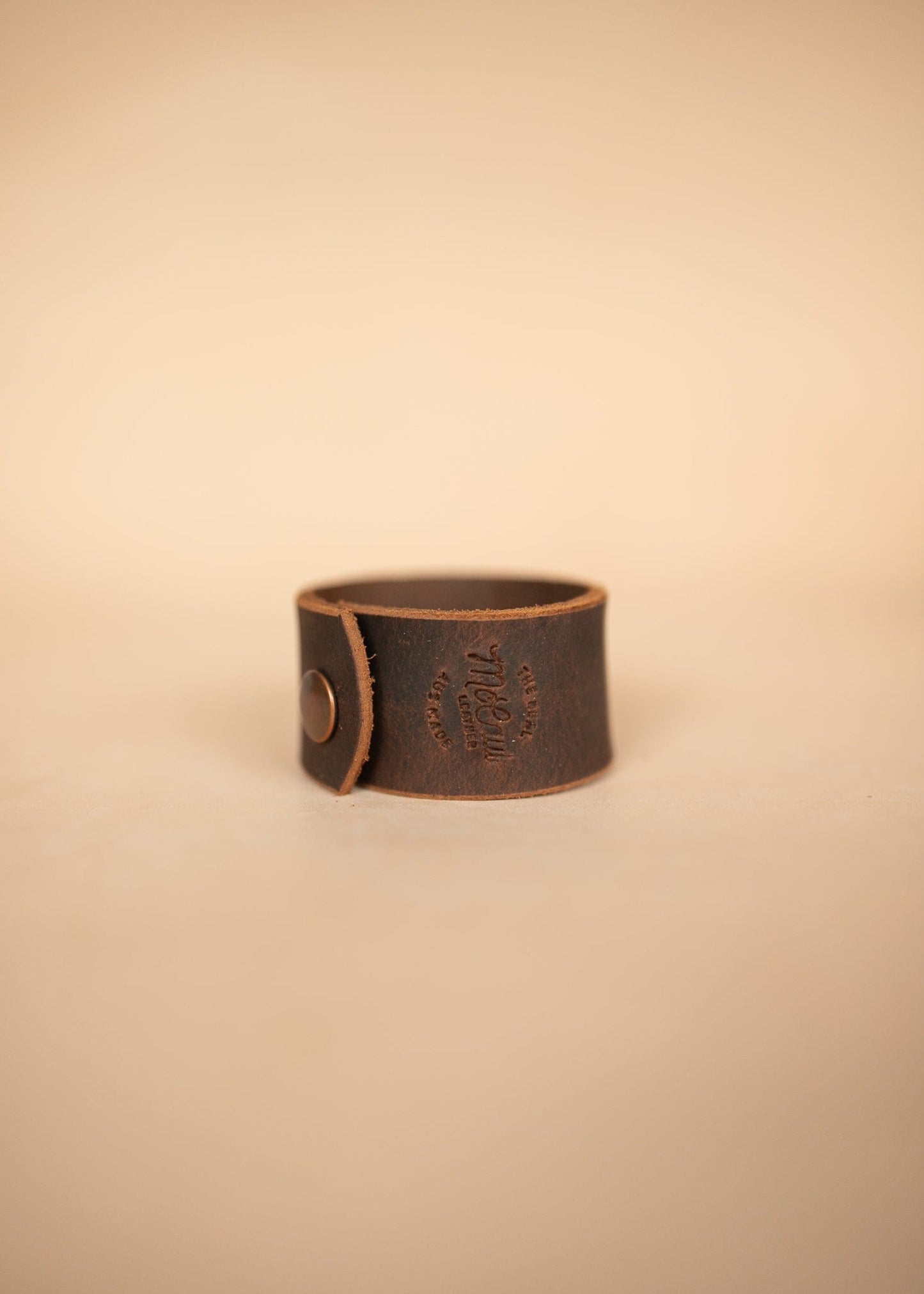 The Real McCaul Leathergoods Wide Leather Wristband - 38mm Australian Made Australian Owned Wide Leather Wristband - 38mm