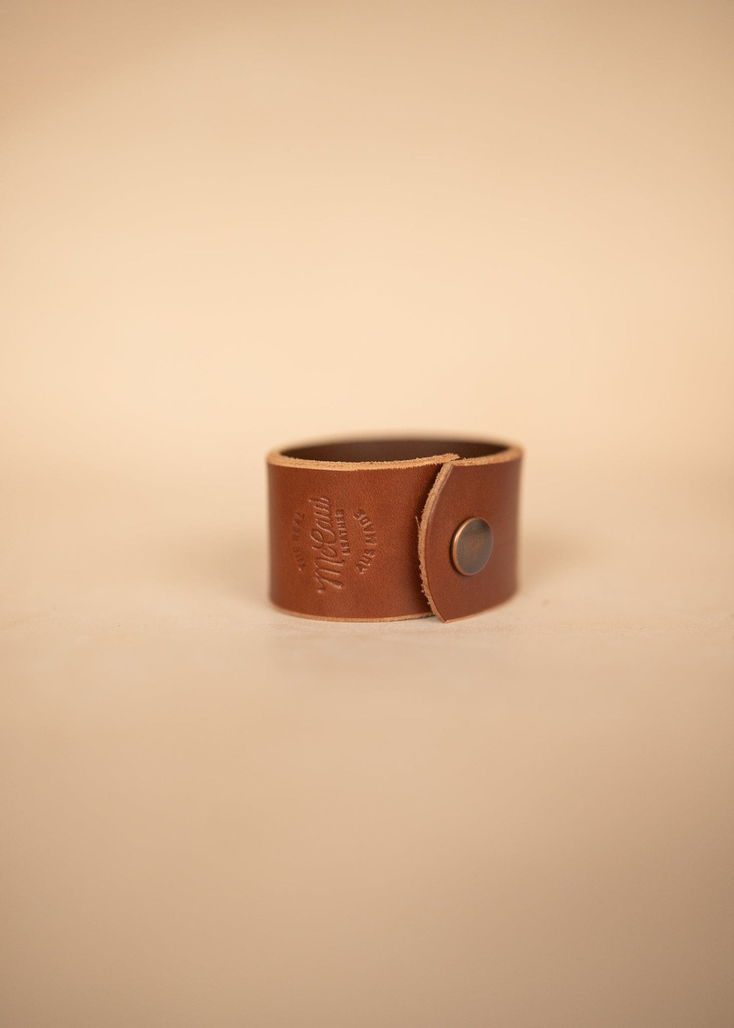The Real McCaul Leathergoods Wide Leather Wristband - 38mm Australian Made Australian Owned Wide Leather Wristband - 38mm