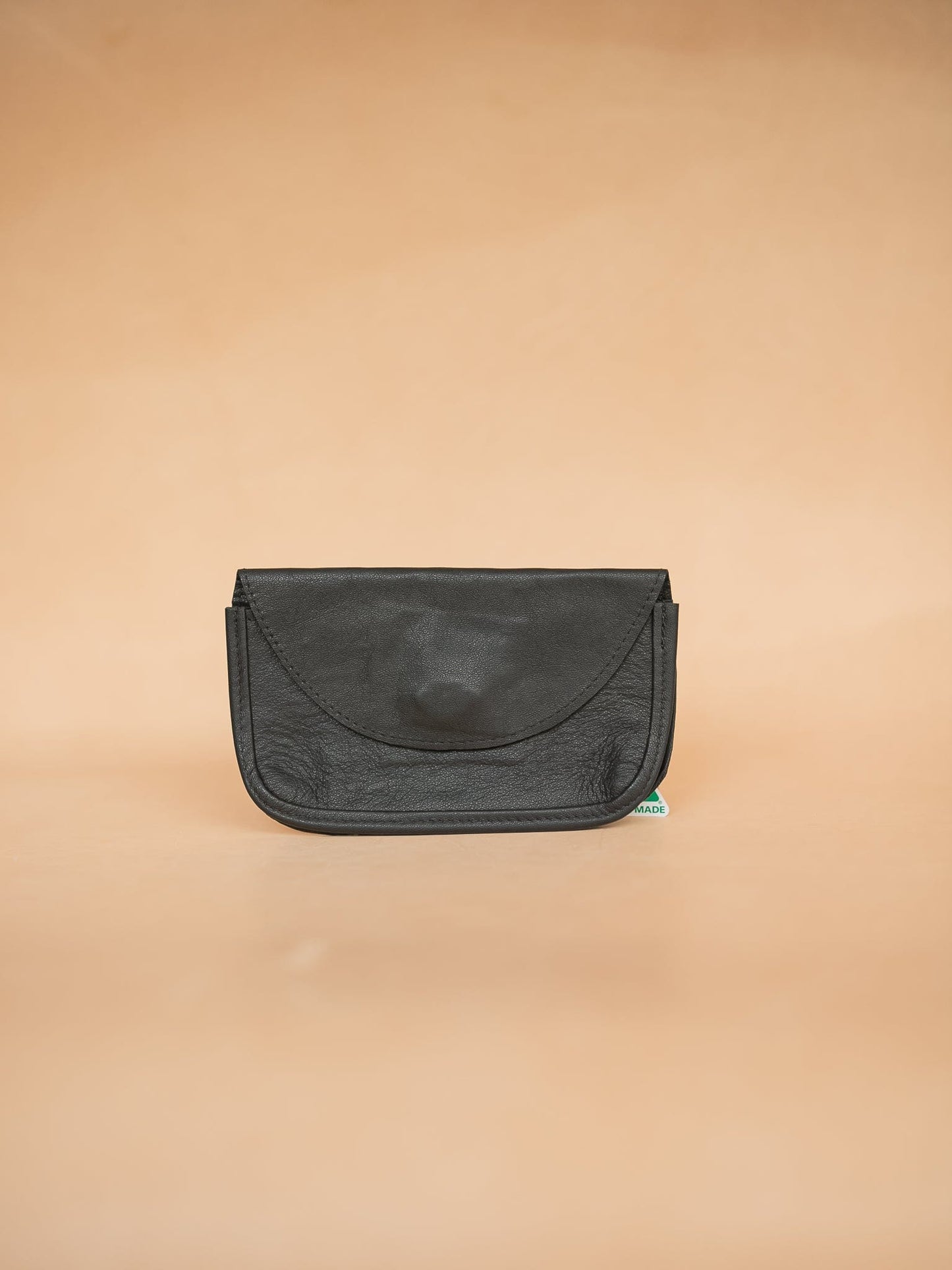 The Real McCaul Purses Black / Large Phone Pouch Holder for Belt - Horizontal - Cowhide Australian Made Australian Owned Leather Belt Pouch for Phone/Sunglasses Australian Made