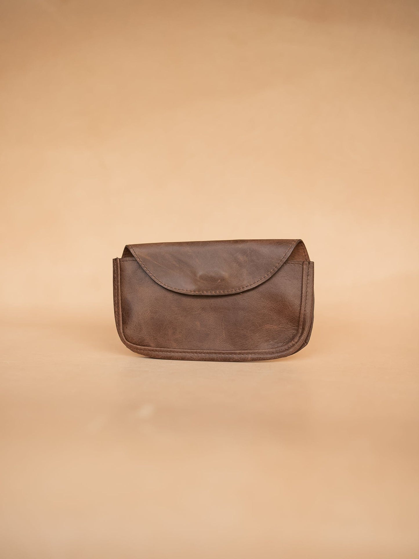 The Real McCaul Purses Marble Brown / Large Phone Pouch Holder for Belt - Horizontal - Cowhide Australian Made Australian Owned Leather Belt Pouch for Phone/Sunglasses Australian Made