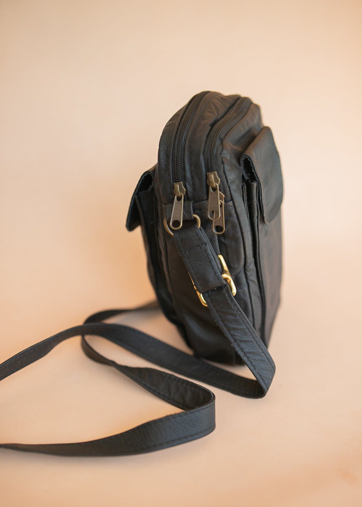 The Real McCaul Shoulder Bags The Darren Bag - Cowhide - Black Australian Made Australian Owned Large Men's Organiser Man Bag Leather Made In Australia