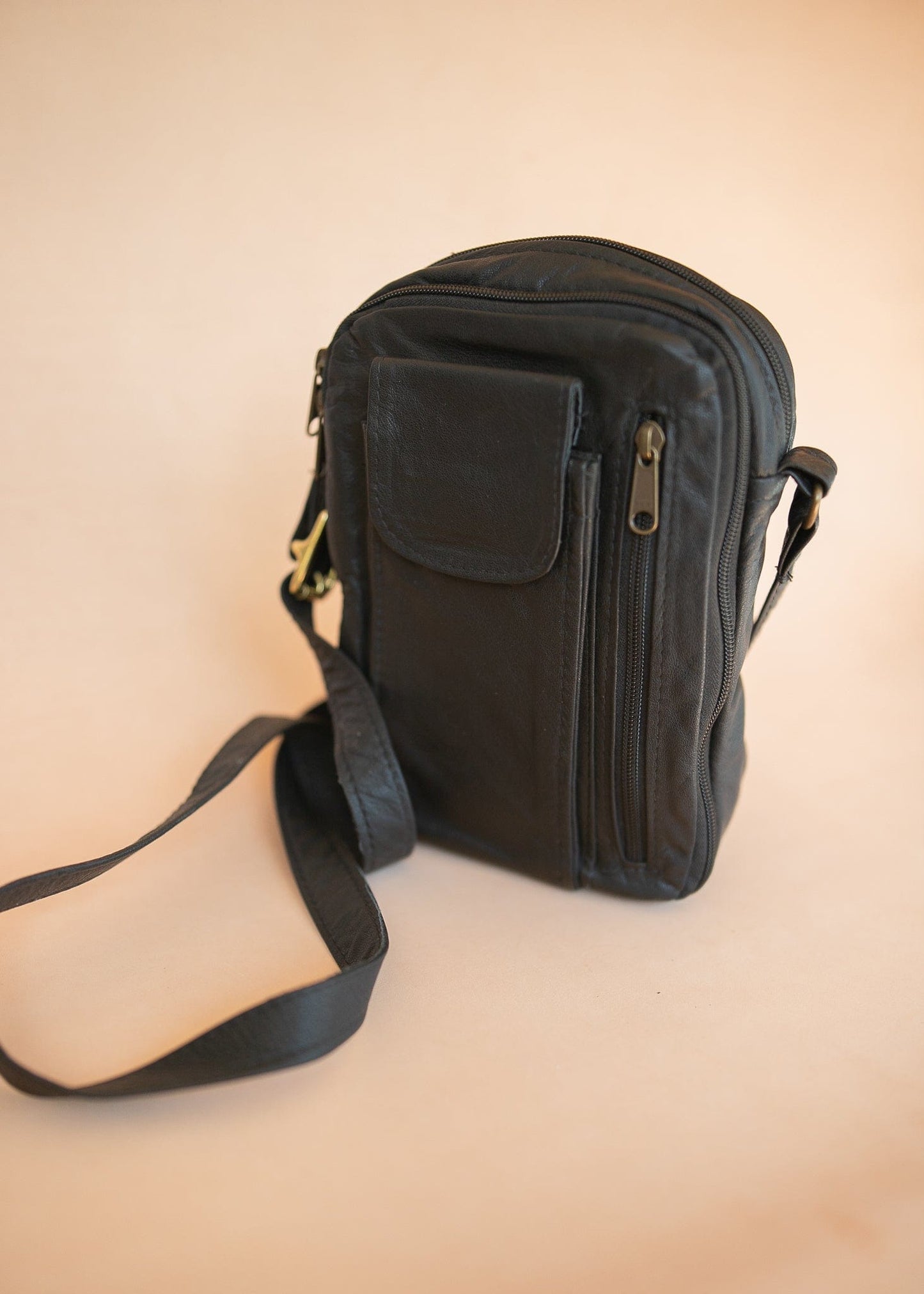 The Real McCaul Shoulder Bags The Darren Bag - Cowhide - Black Australian Made Australian Owned Large Men's Organiser Man Bag Leather Made In Australia