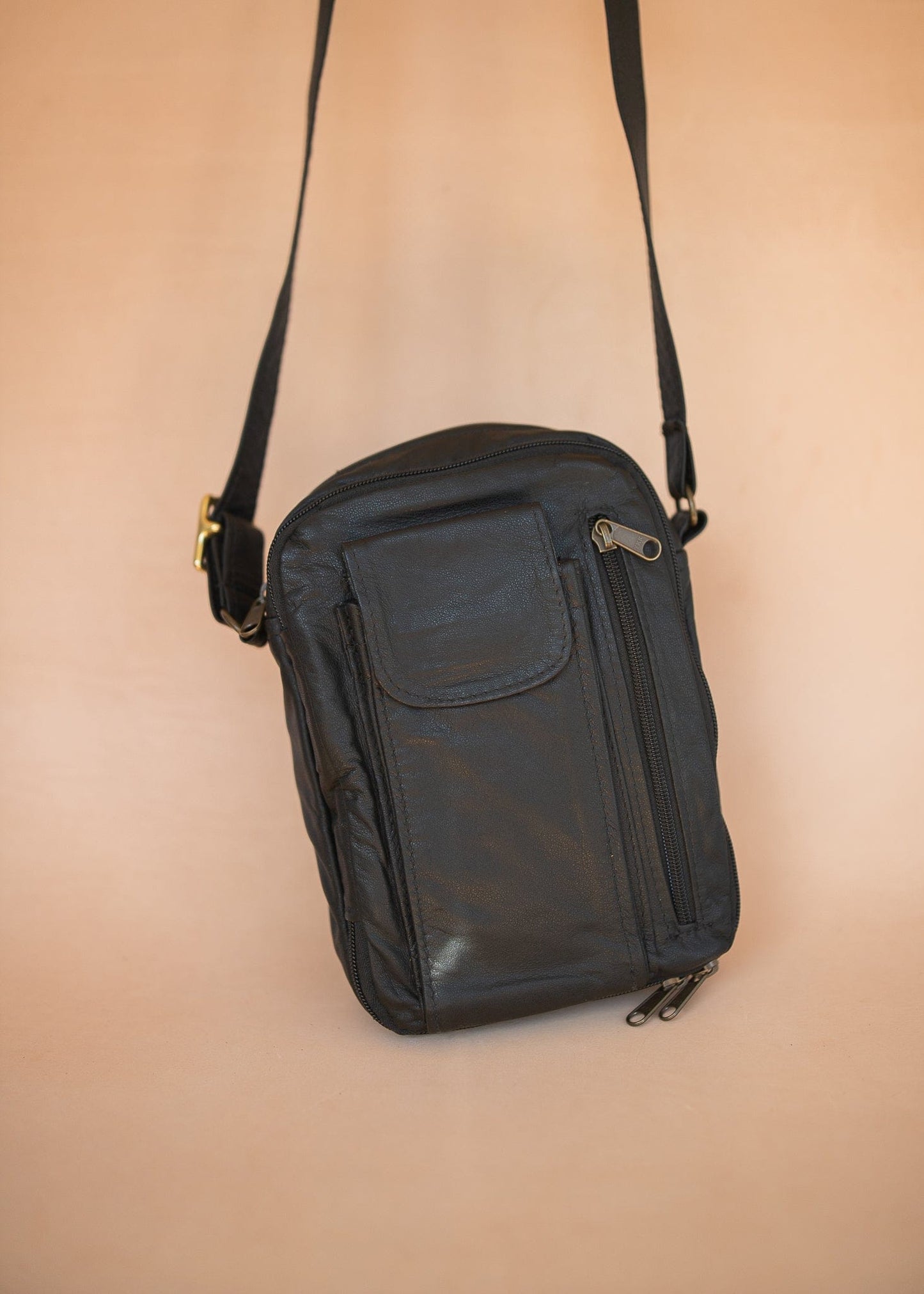 The Real McCaul Shoulder Bags The Darren Bag - Cowhide - Black Australian Made Australian Owned Large Men's Organiser Man Bag Leather Made In Australia