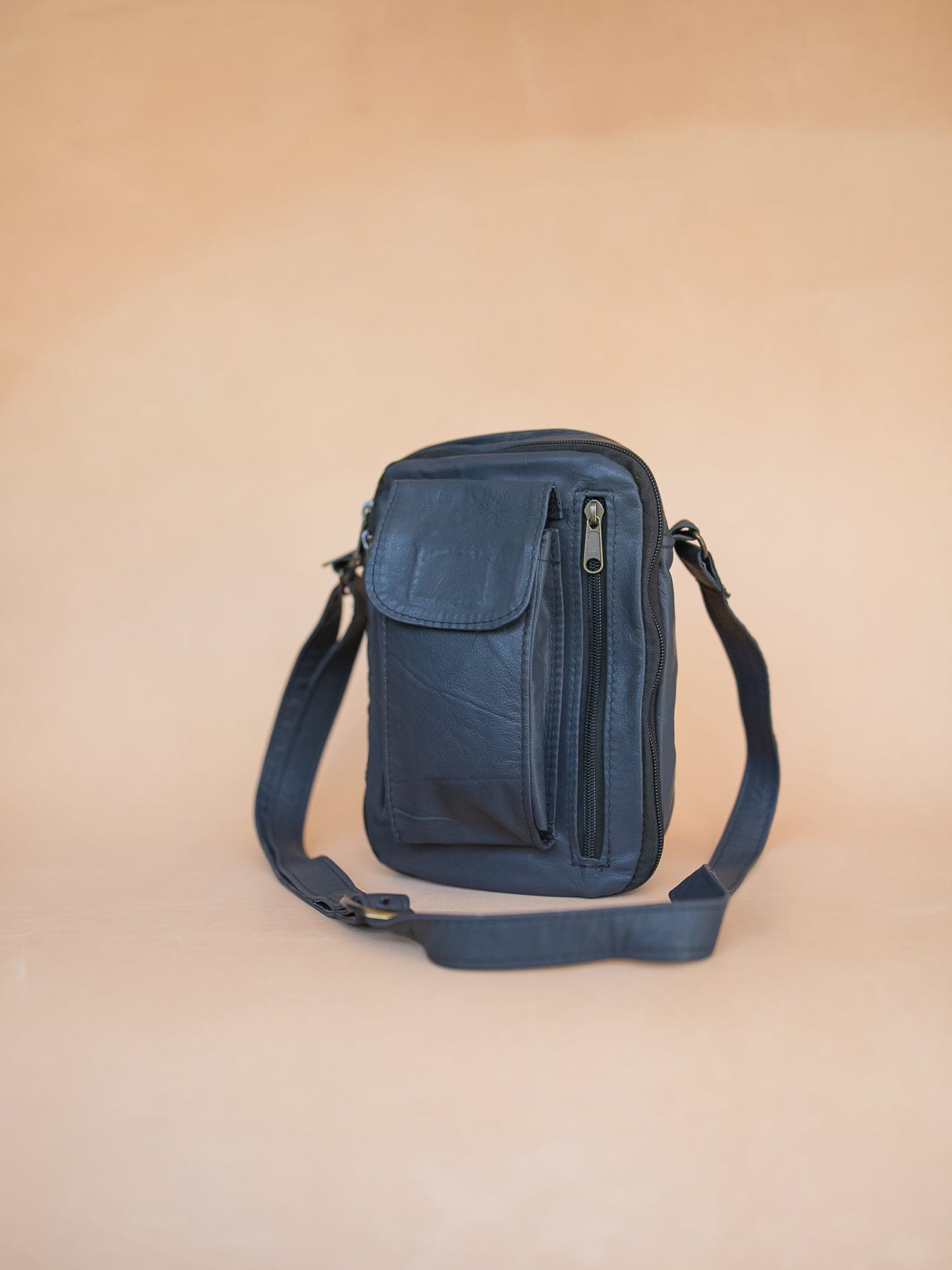 The Real McCaul Shoulder Bags The Darren Bag - Cowhide - Navy Australian Made Australian Owned Large Men's Organiser Man Bag Leather Made In Australia