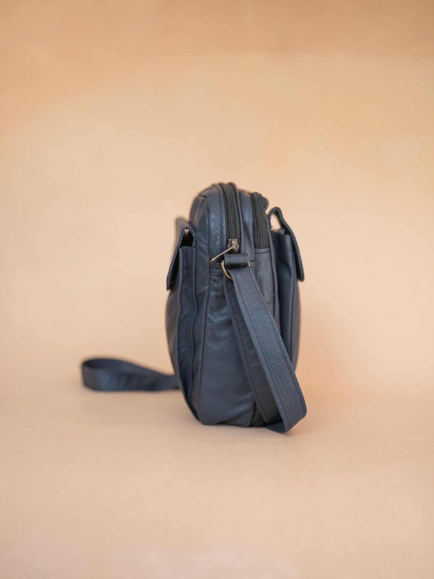 The Real McCaul Shoulder Bags The Darren Bag - Cowhide - Navy Australian Made Australian Owned Large Men's Organiser Man Bag Leather Made In Australia