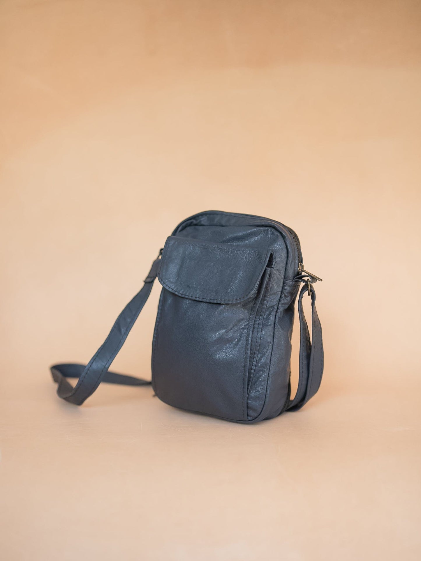 The Real McCaul Shoulder Bags The Darren Bag - Cowhide - Navy Australian Made Australian Owned Large Men's Organiser Man Bag Leather Made In Australia