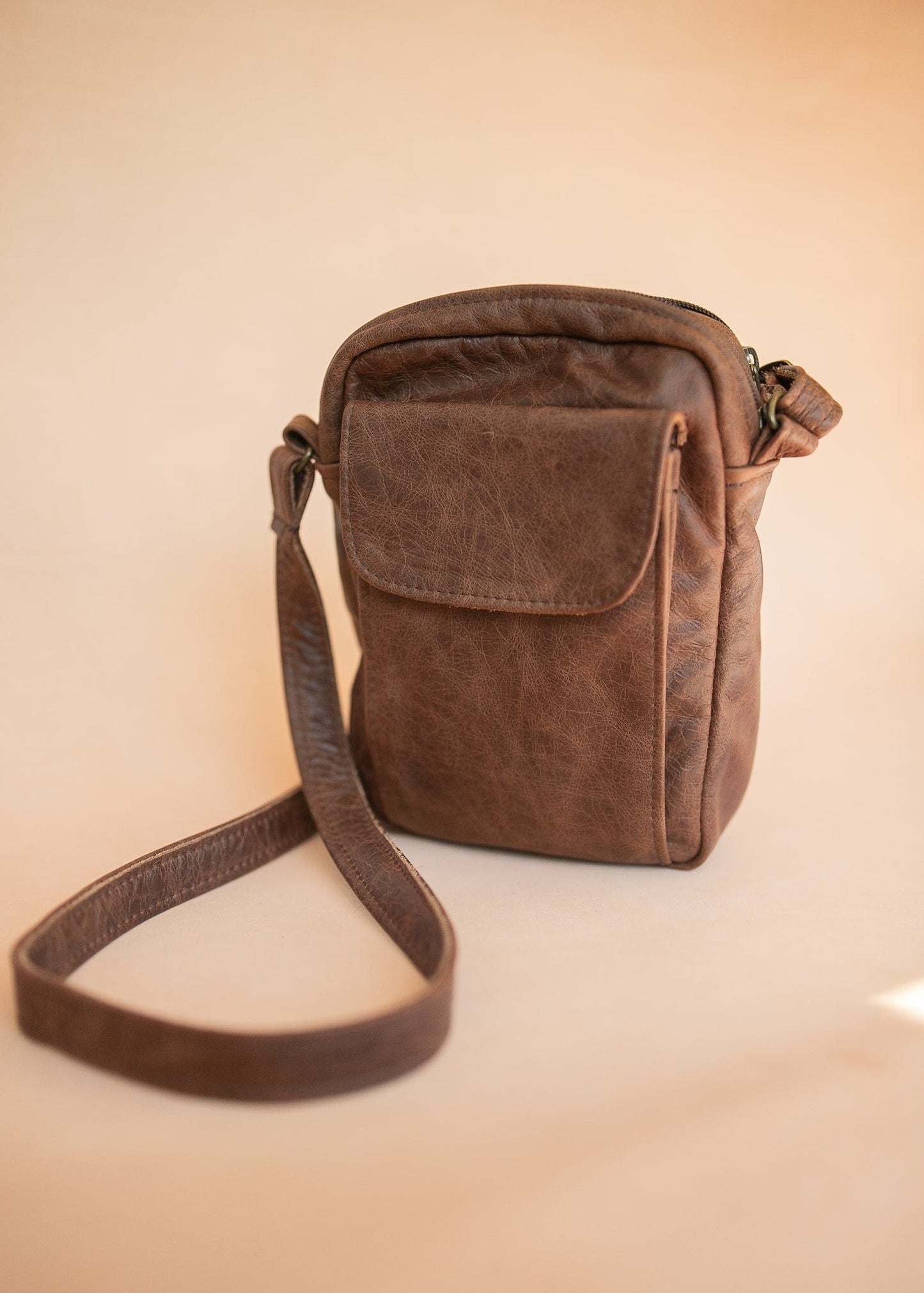 The Real McCaul Shoulder Bags The Darren Man Bag - Cowhide - Premium Marble Brown Australian Made Australian Owned Large Men's Organiser Man Bag Leather Made In Australia