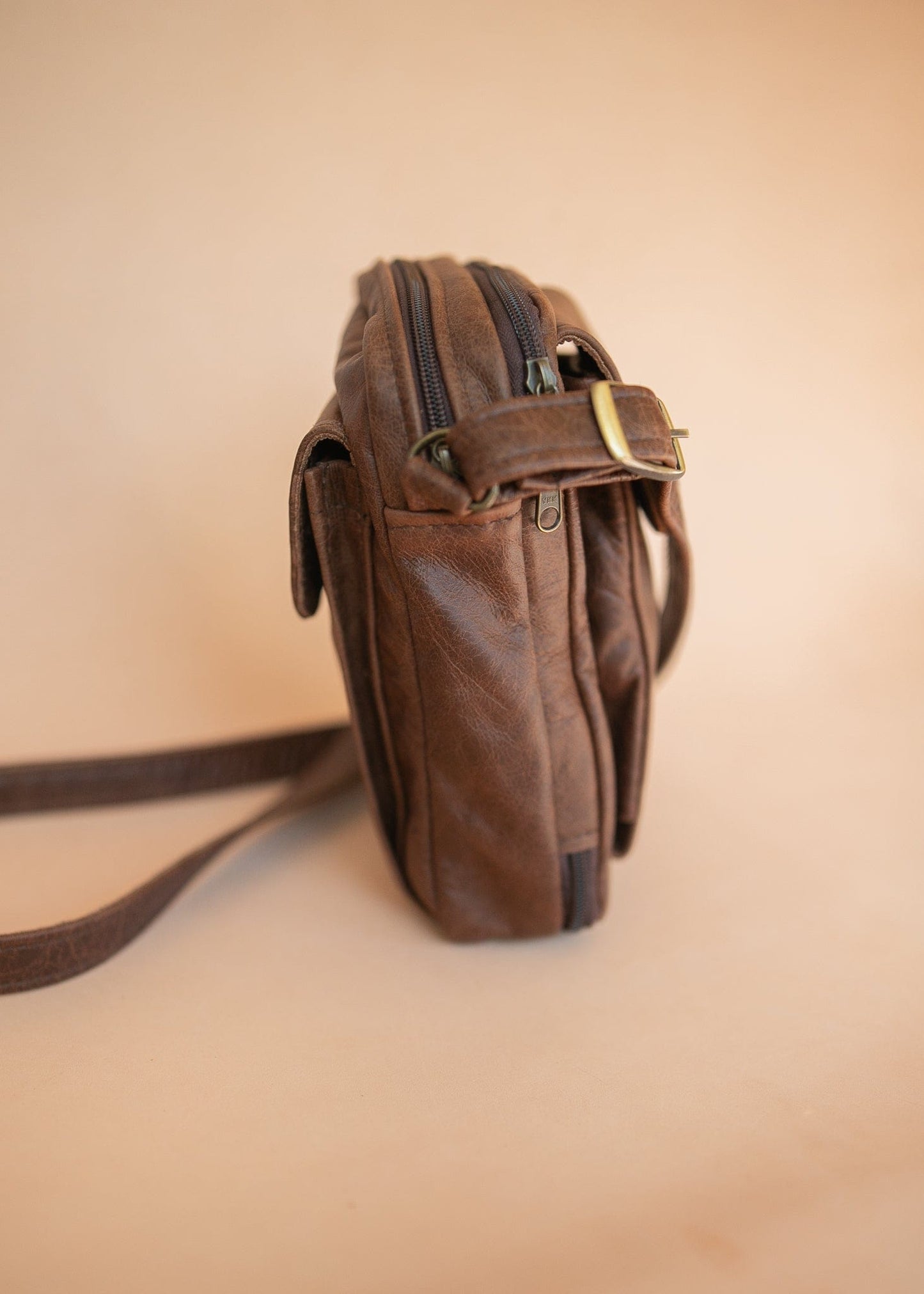 The Real McCaul Shoulder Bags The Darren Man Bag - Cowhide - Premium Marble Brown Australian Made Australian Owned Large Men's Organiser Man Bag Leather Made In Australia