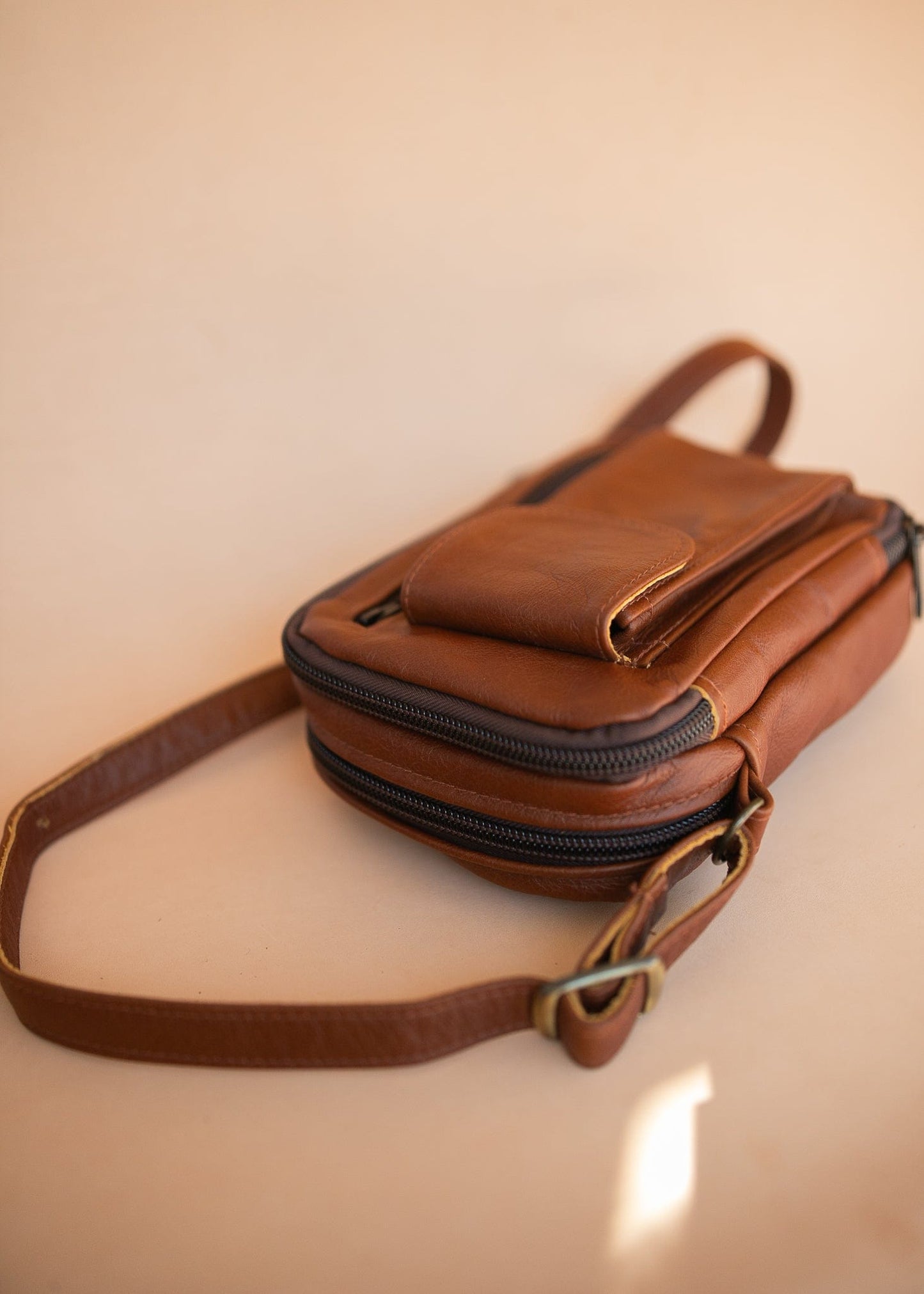 The Real McCaul Shoulder Bags The Darren Man Bag - Cowhide - Rust Australian Made Australian Owned Large Men's Organiser Man Bag Leather Made In Australia