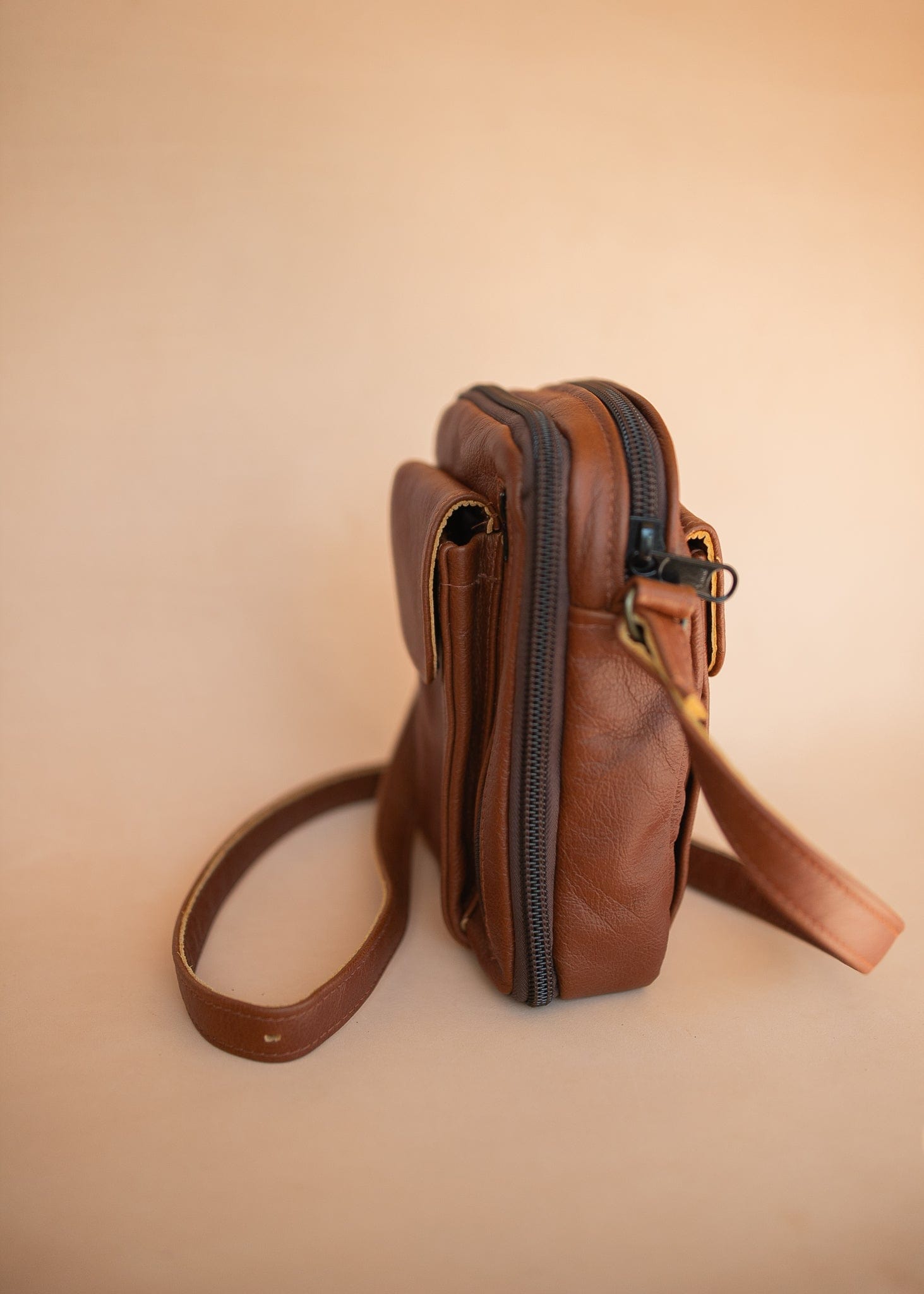 The Real McCaul Shoulder Bags The Darren Man Bag - Cowhide - Rust Australian Made Australian Owned Large Men's Organiser Man Bag Leather Made In Australia
