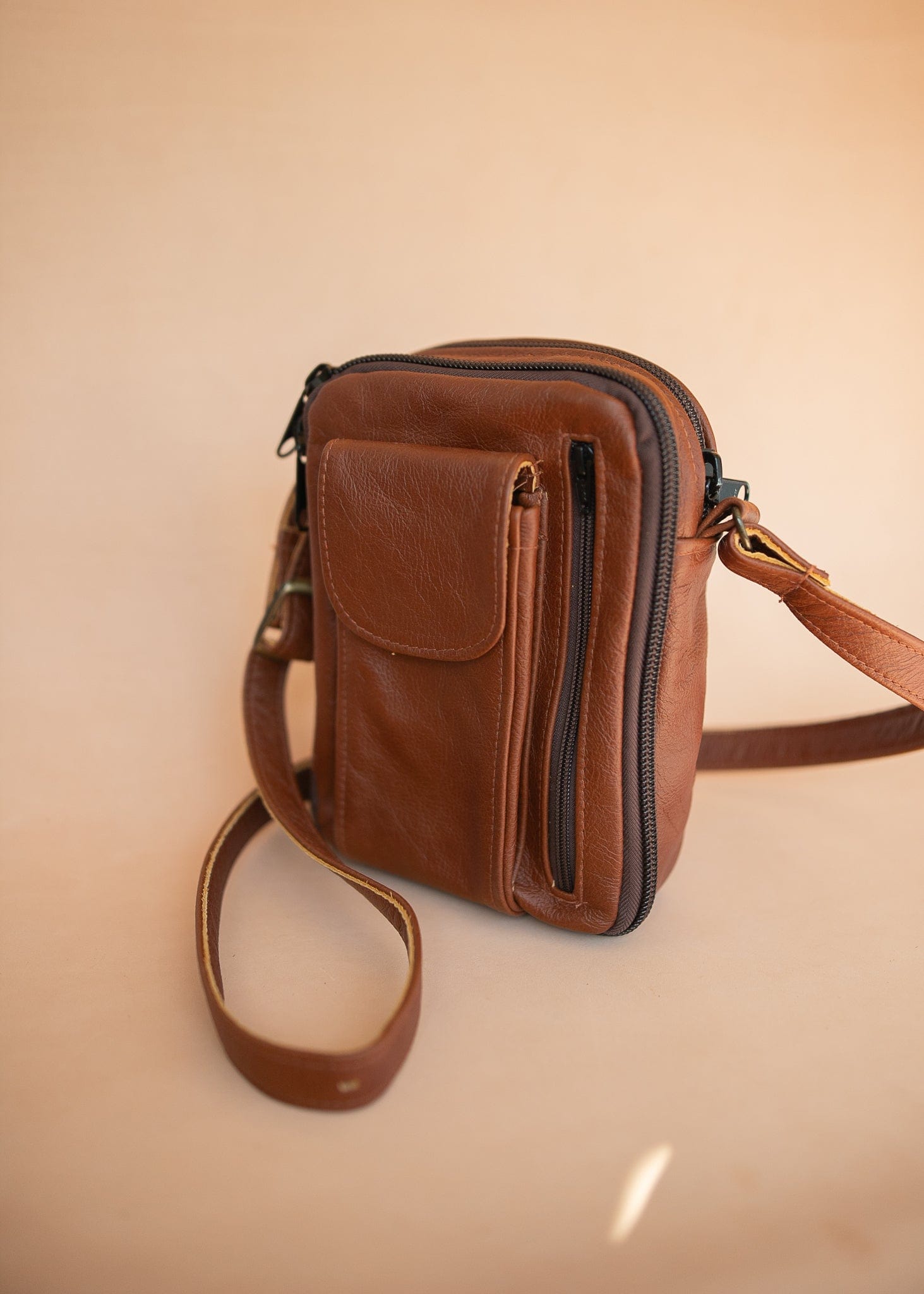 The Real McCaul Shoulder Bags The Darren Man Bag - Cowhide - Rust Australian Made Australian Owned Large Men's Organiser Man Bag Leather Made In Australia