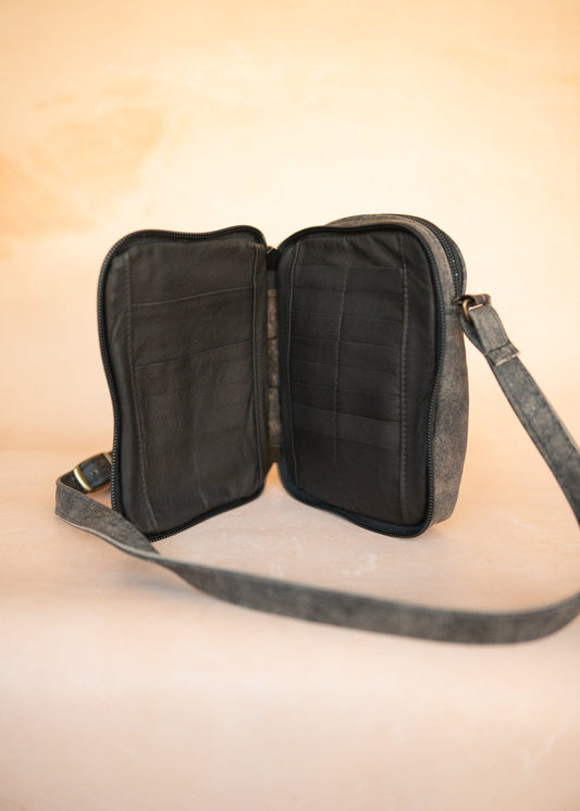 The Real McCaul Shoulder Bags The Darren Organiser Bag - Cowhide - Stonewash Australian Made Australian Owned Large Men's Organiser Man Bag Leather Made In Australia