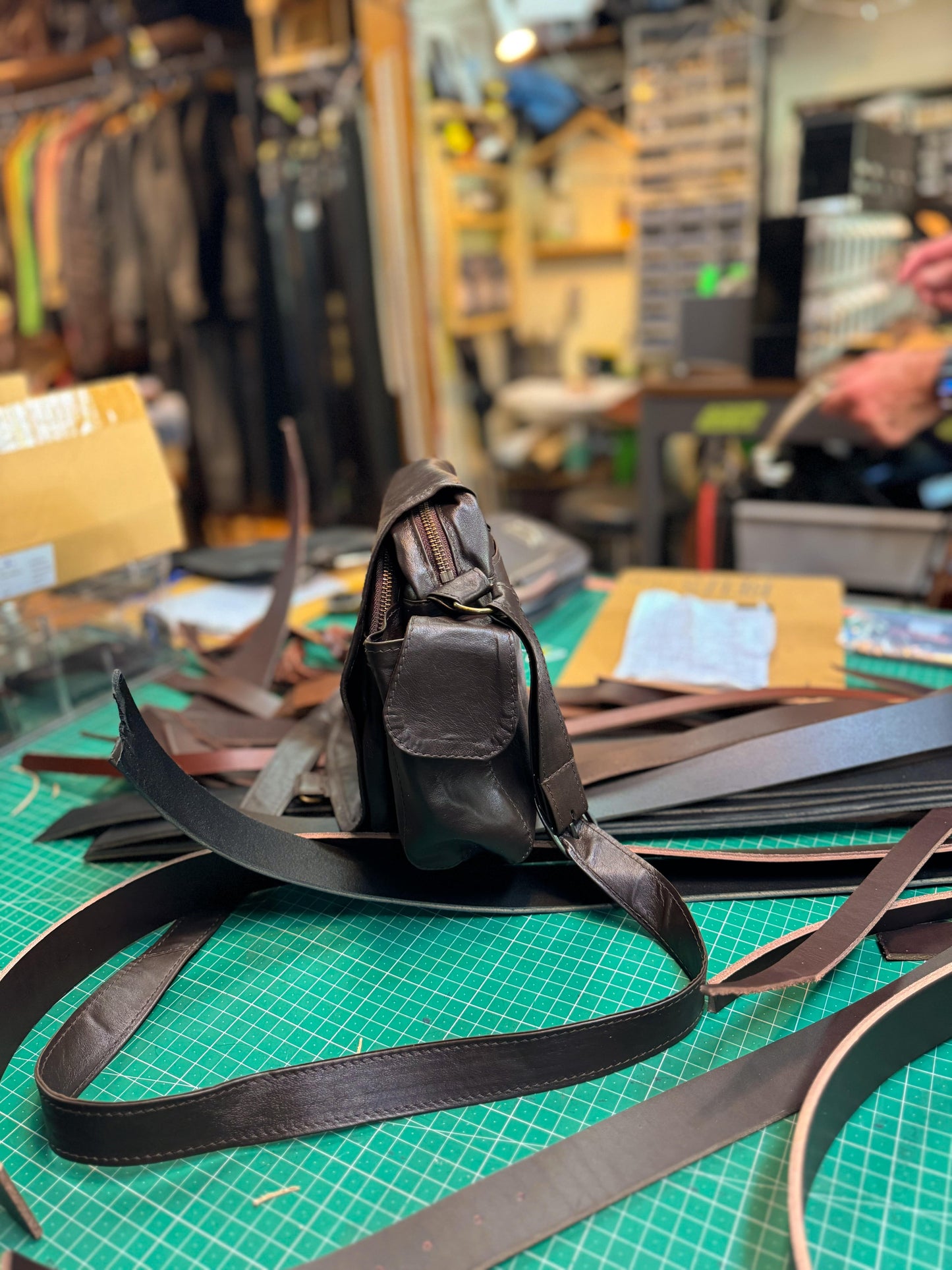 The Real McCaul Shoulder Bags The Pat Manbag Australian Made Australian Owned Australian Made Leather Manbag in Kangaroo or Cowhide Leather