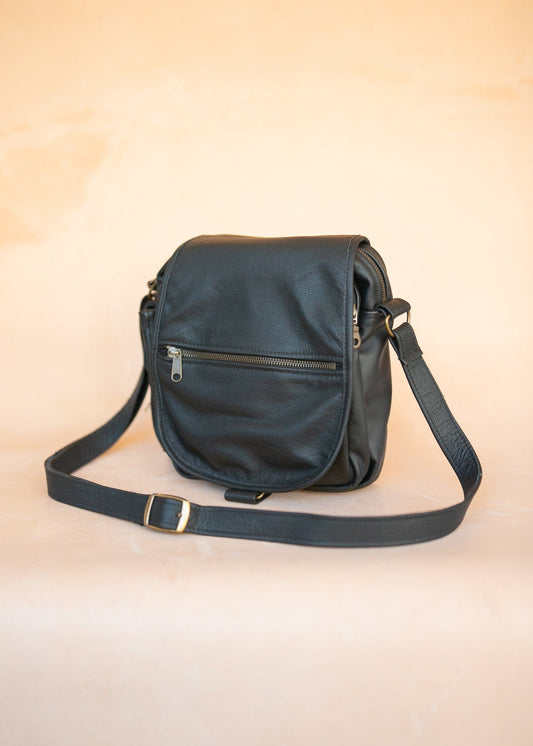 The Real McCaul Shoulder Bags The Pat Manbag - Cowhide - Black Australian Made Australian Owned Australian Made Leather Manbag in Kangaroo or Cowhide Leather