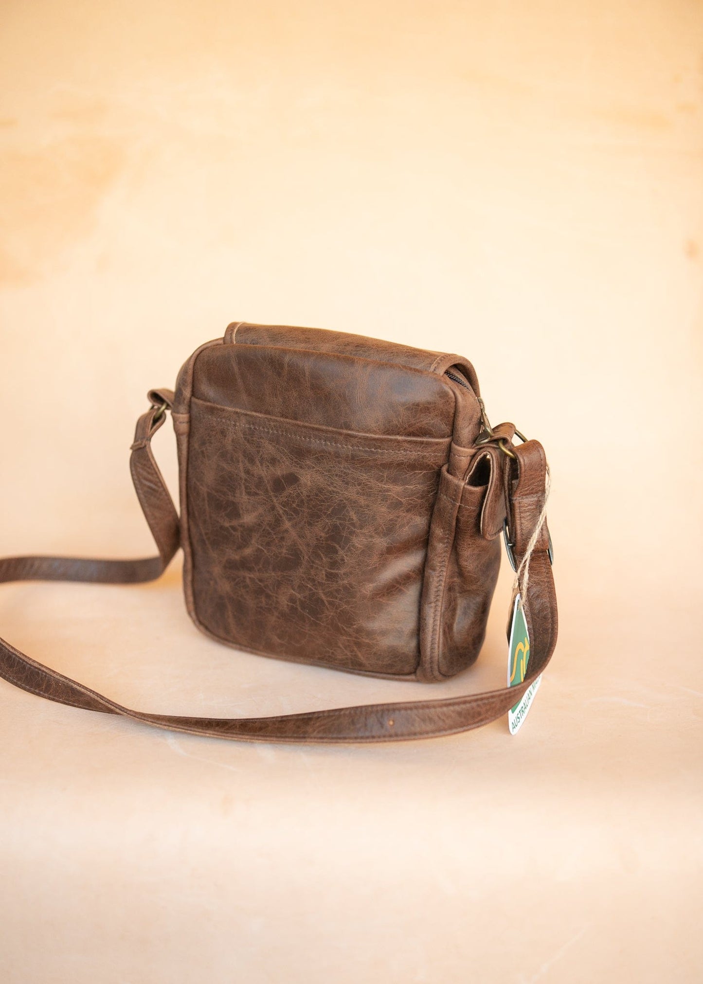 The Real McCaul Shoulder Bags The Pat Manbag - Cowhide - Premium Marble Brown Australian Made Australian Owned Australian Made Leather Manbag in Kangaroo or Cowhide Leather