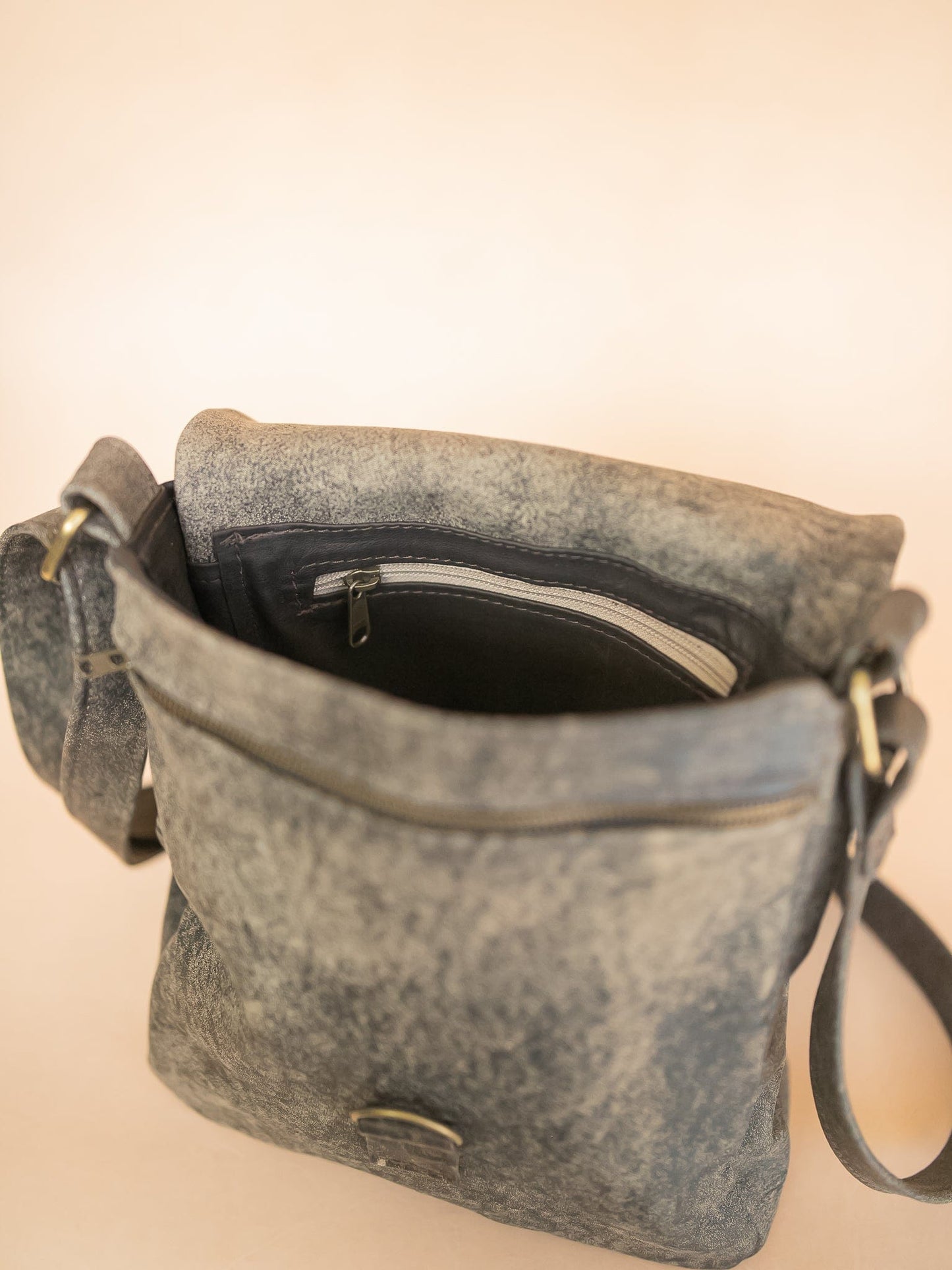 The Real McCaul Shoulder Bags Universal Satchel Bag - Medium Vertical - Cowhide - Stonewash Australian Made Australian Owned Leather Satchel Bag- Australian Made in Kangaroo and Cowhide Leather
