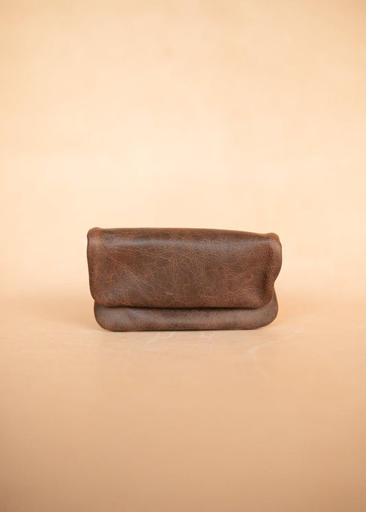 The Real McCaul Tobacco Pouches Premium Marble Brown / Inside Tobacco Pouch - Cowhide Australian Made Australian Owned Leather Tobacco Pouch Australian Made Kangaroo & Cowhide Leather