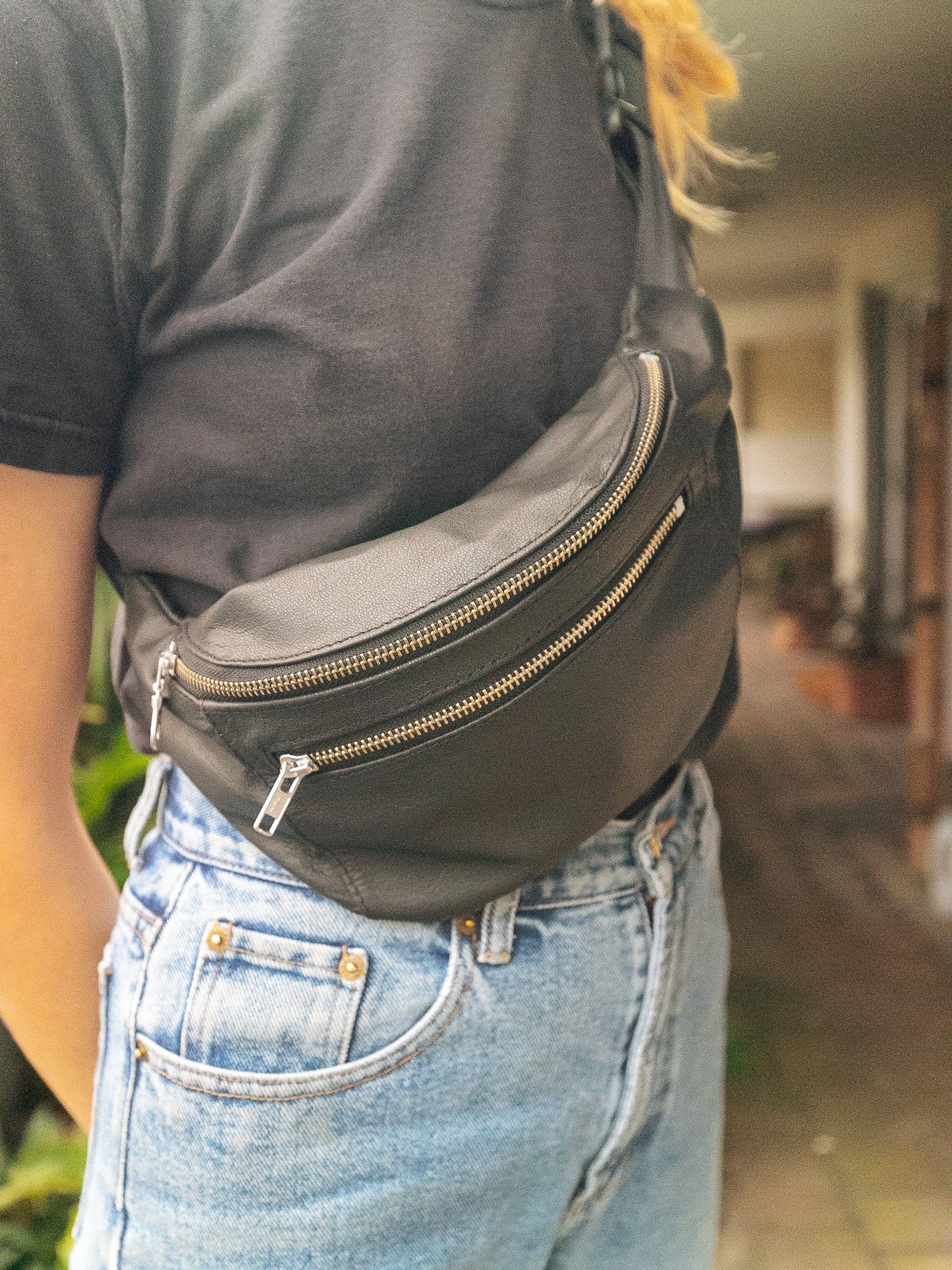 The Real McCaul Travel Bag The Classic Bum Bag - Medium - Cowhide Australian Made Australian Owned Leather Bum Bag Handmade in Australia Kangaroo & Cowhide
