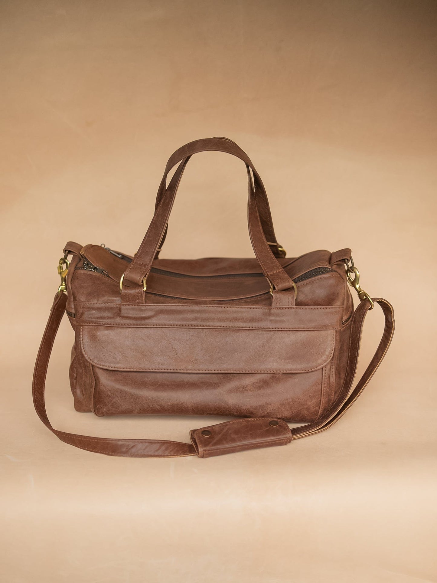 The Real McCaul Travel Bag Weekender Travel Carry All Bag - Premium Cowhide - Marble Australian Made Australian Owned Small Overnight Travel Duffel Bag Kangaroo Leather Made in Australia