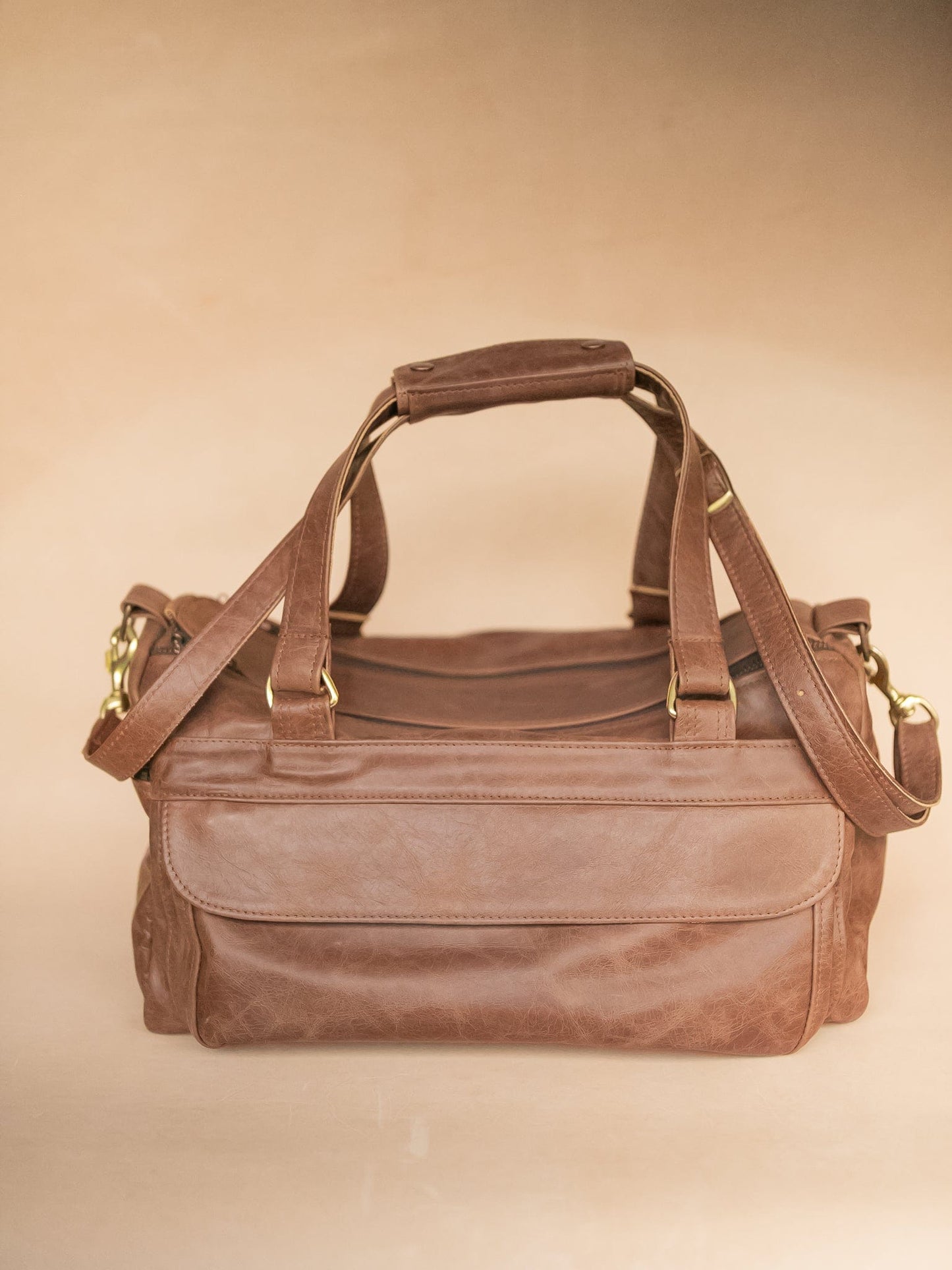 The Real McCaul Travel Bag Weekender Travel Carry All Bag - Premium Cowhide - Marble Australian Made Australian Owned Small Overnight Travel Duffel Bag Kangaroo Leather Made in Australia