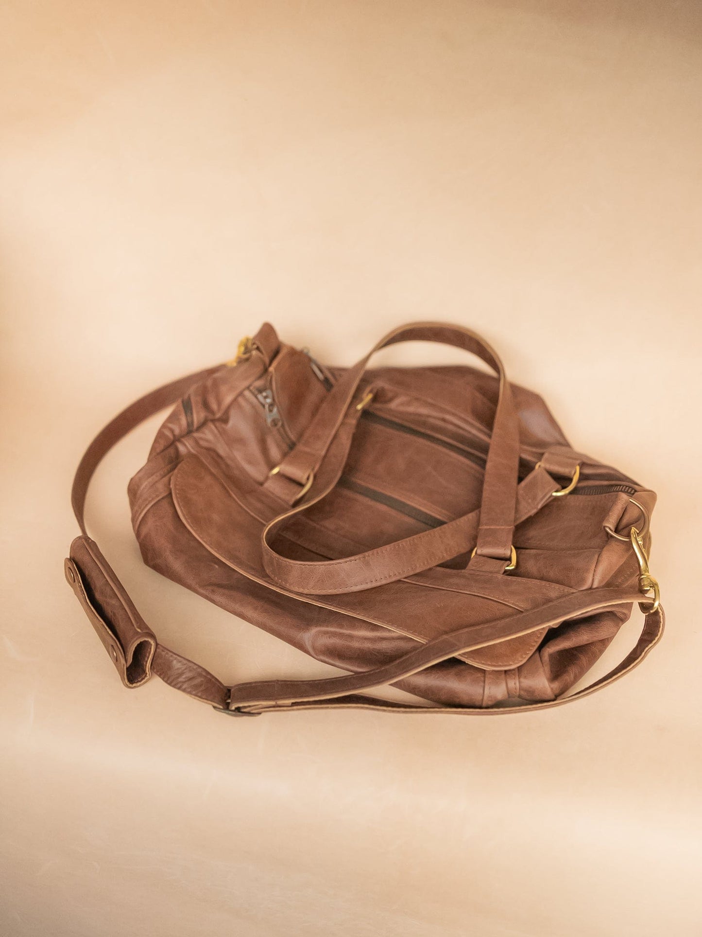 The Real McCaul Travel Bag Weekender Travel Carry All Bag - Premium Cowhide - Marble Australian Made Australian Owned Small Overnight Travel Duffel Bag Kangaroo Leather Made in Australia