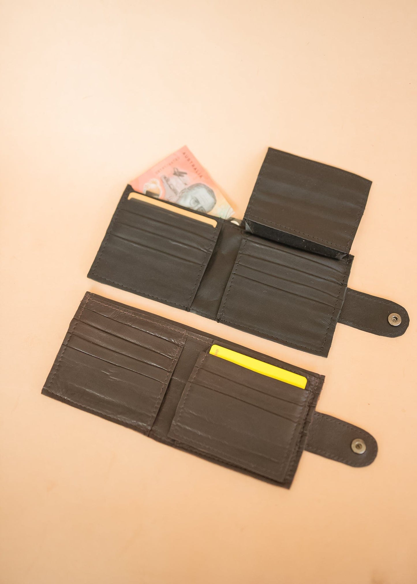 The Real McCaul Wallets All-Card Bifold Wallet - Kangaroo Australian Made Australian Owned Leather Men's Wallet- Australian Made - Kangaroo & Cowhide