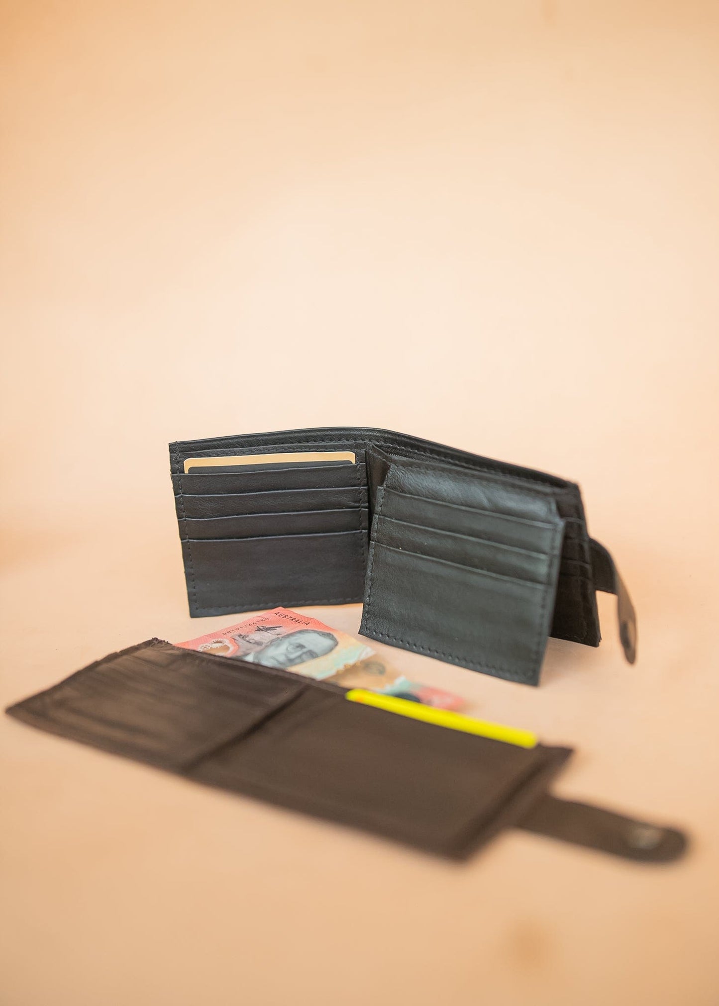 The Real McCaul Wallets All-Card Bifold Wallet - Kangaroo Australian Made Australian Owned Leather Men's Wallet- Australian Made - Kangaroo & Cowhide