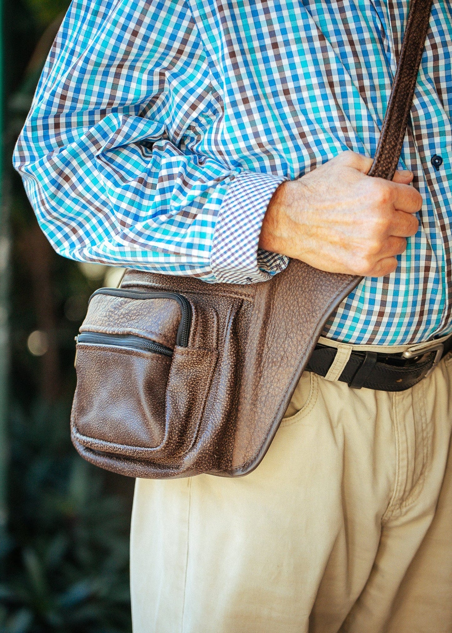 The Real McCaul Back Packs Body Sling Manbag Australian Made Australian Owned Leather ManBag Crossover Backpack Australian Made
