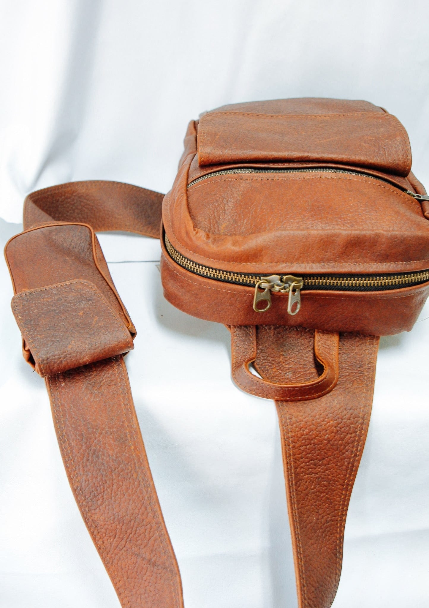 The Real McCaul Back Packs Crossover Backpack - Medium - Kangaroo Australian Made Australian Owned Leather ManBag Crossover Backpack Australian Made