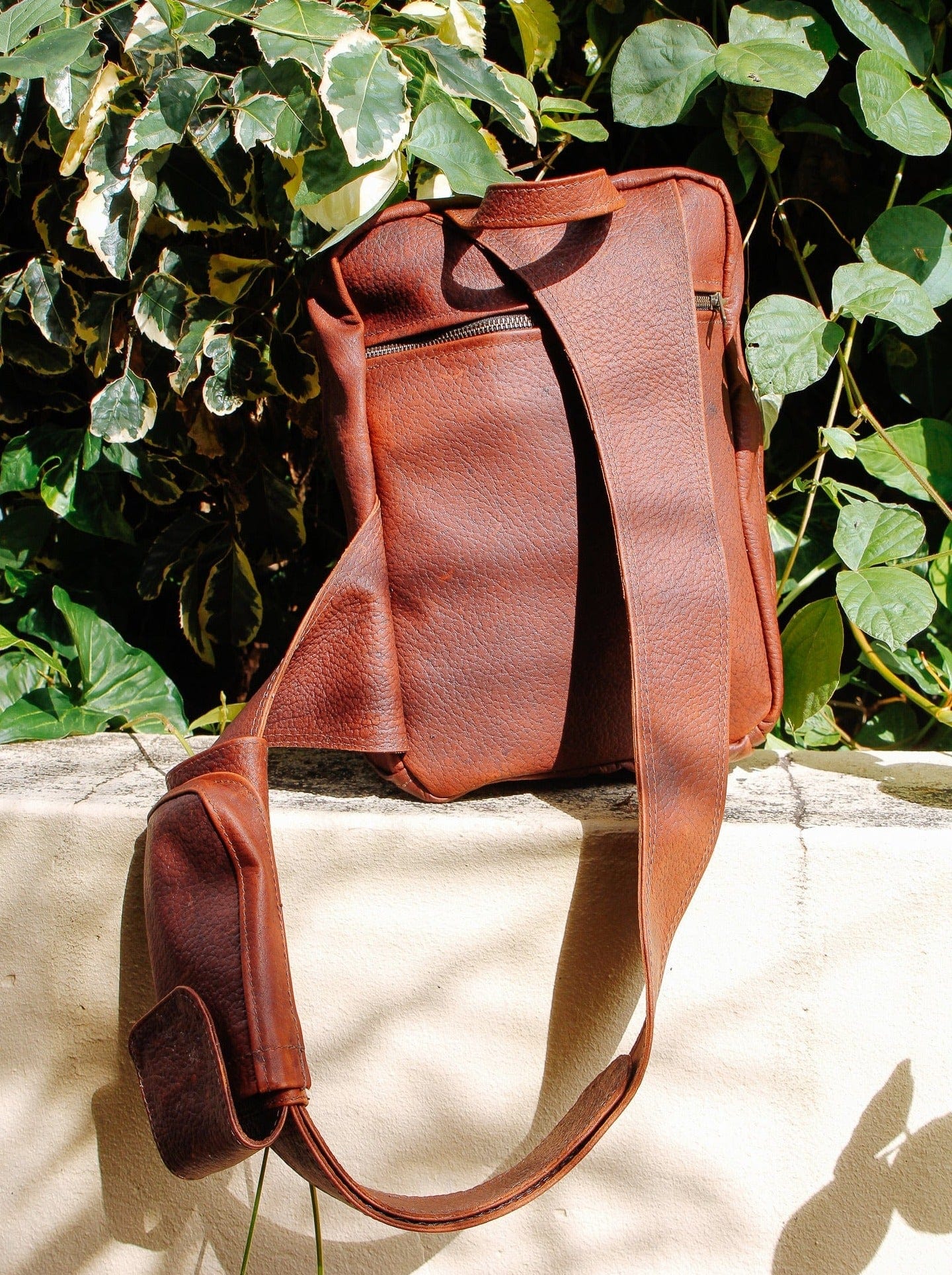 The Real McCaul Back Packs Crossover Backpack - Medium - Kangaroo Australian Made Australian Owned Leather ManBag Crossover Backpack Australian Made